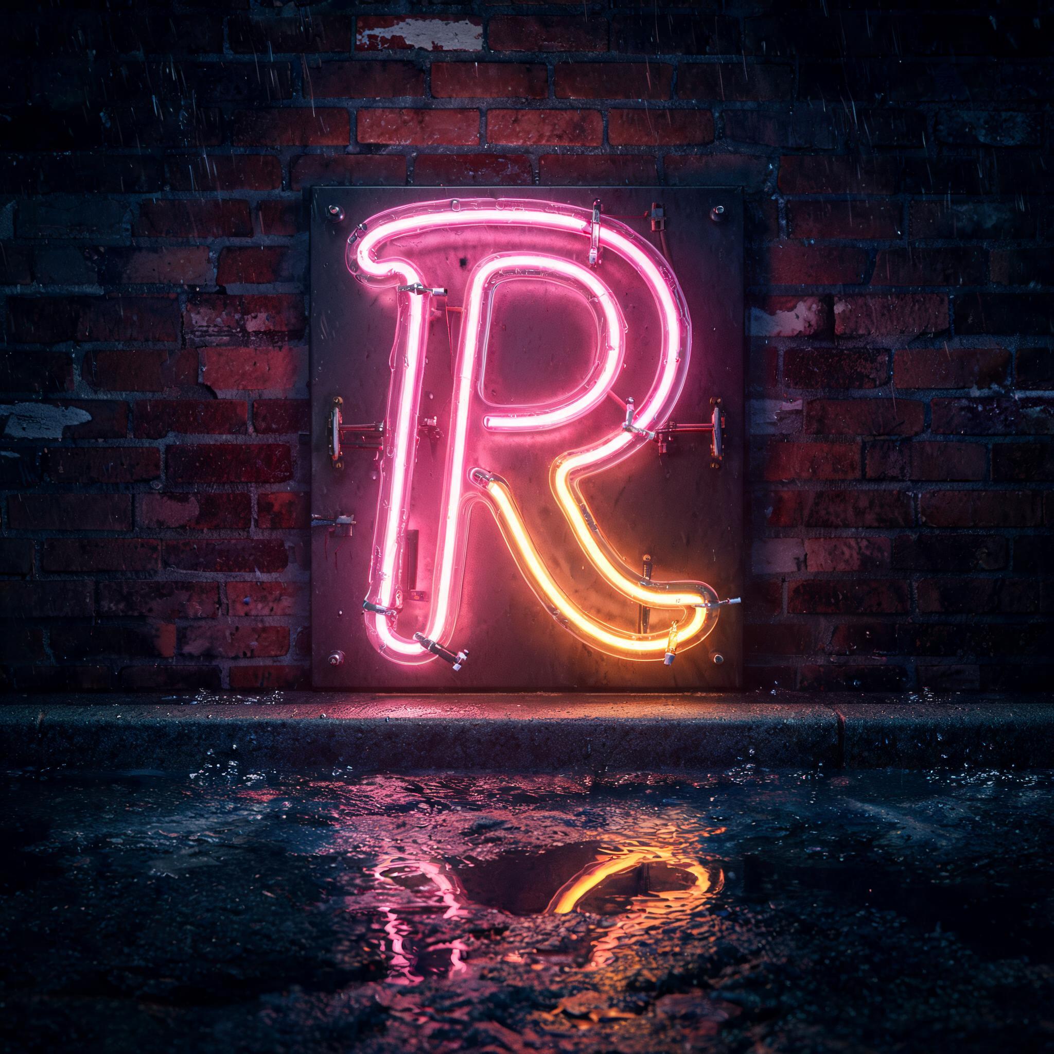 "R" — Neon Sign | AI Text Effect Generator