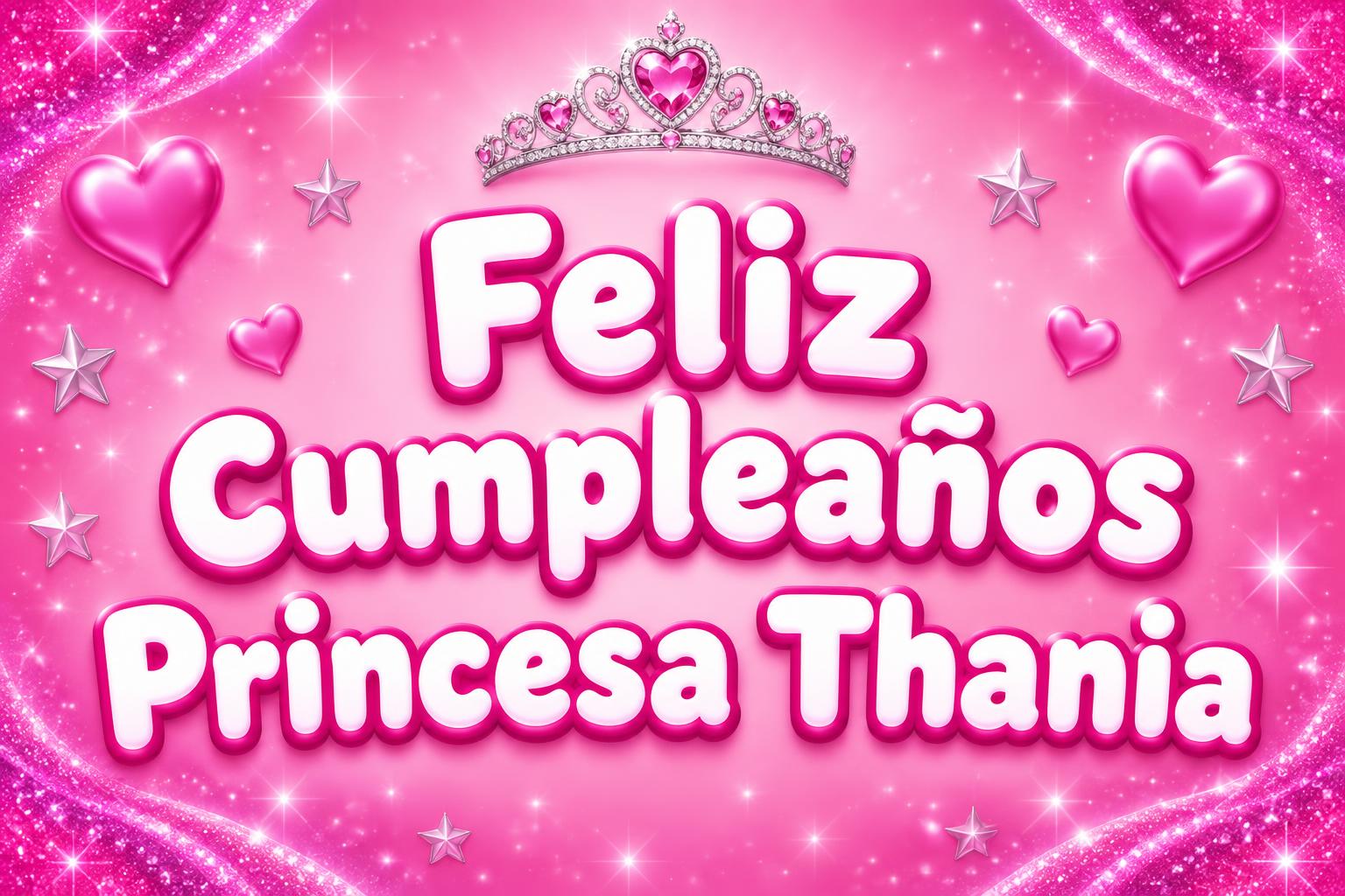 "Feliz
Cumpleaños
Princesa Thania" — Barbie | AI Text Effect Generator