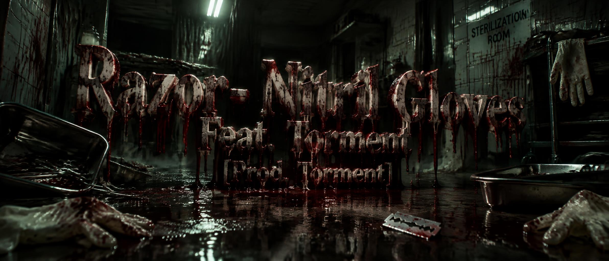 "Razor- Nitril Gloves Feat. Torment [Prod. Torment]" — Cinematic Horror | AI Text Effect Generator