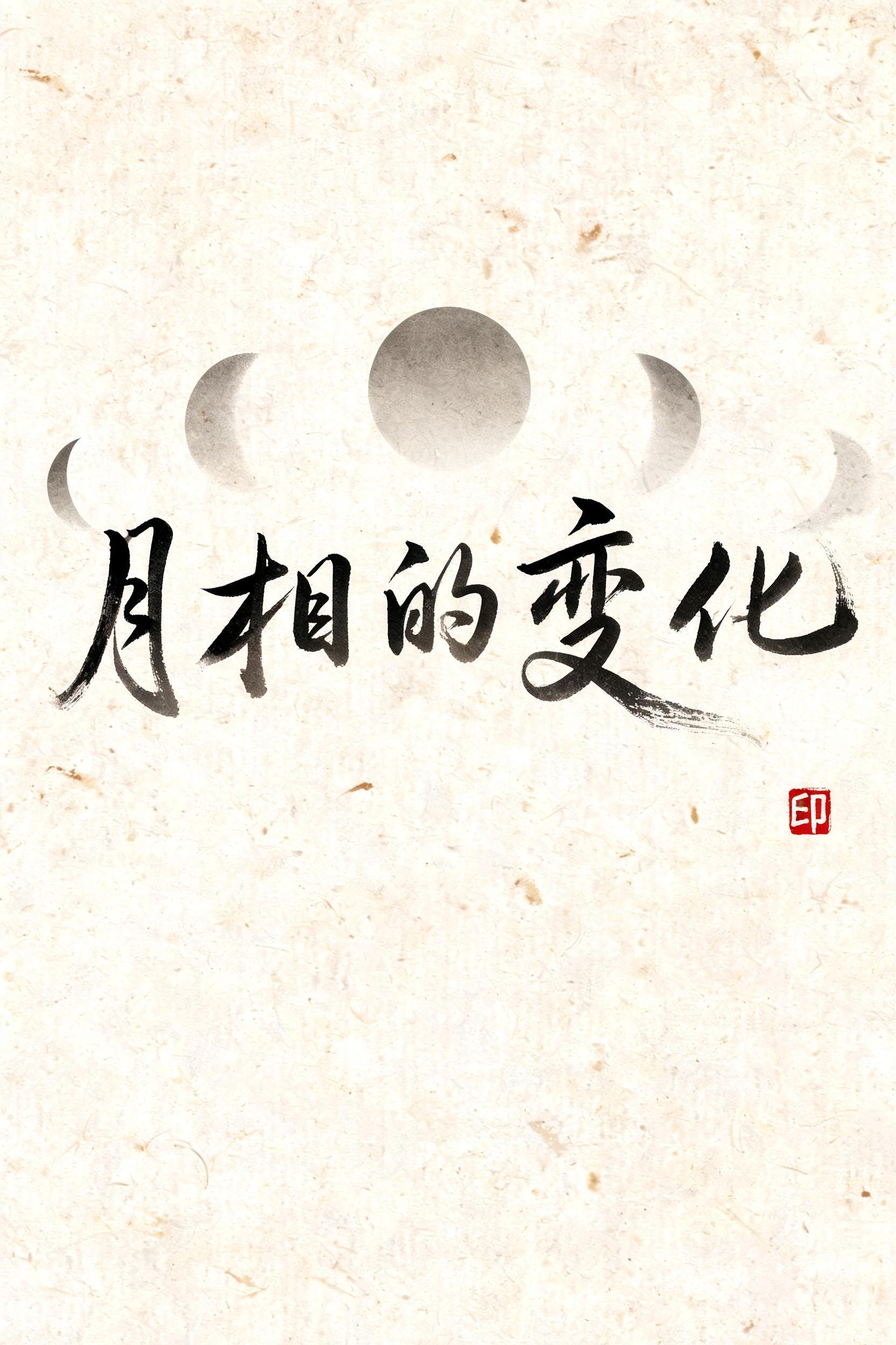 "月相的变化" — Brush Chinese Ink | AI Text Effect Generator