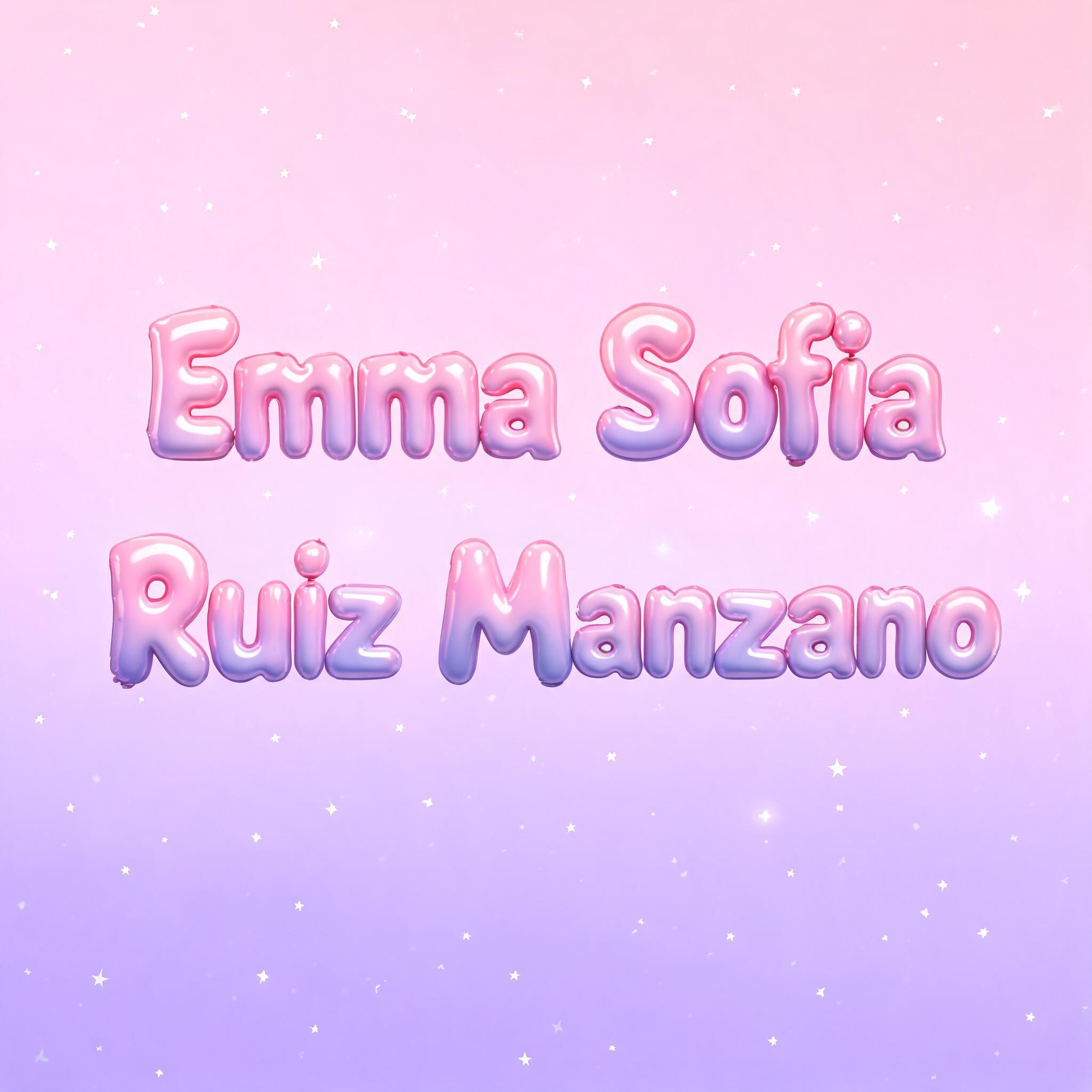 "Emma Sofia Ruiz Manzano" — Y2k Bubbly text effect