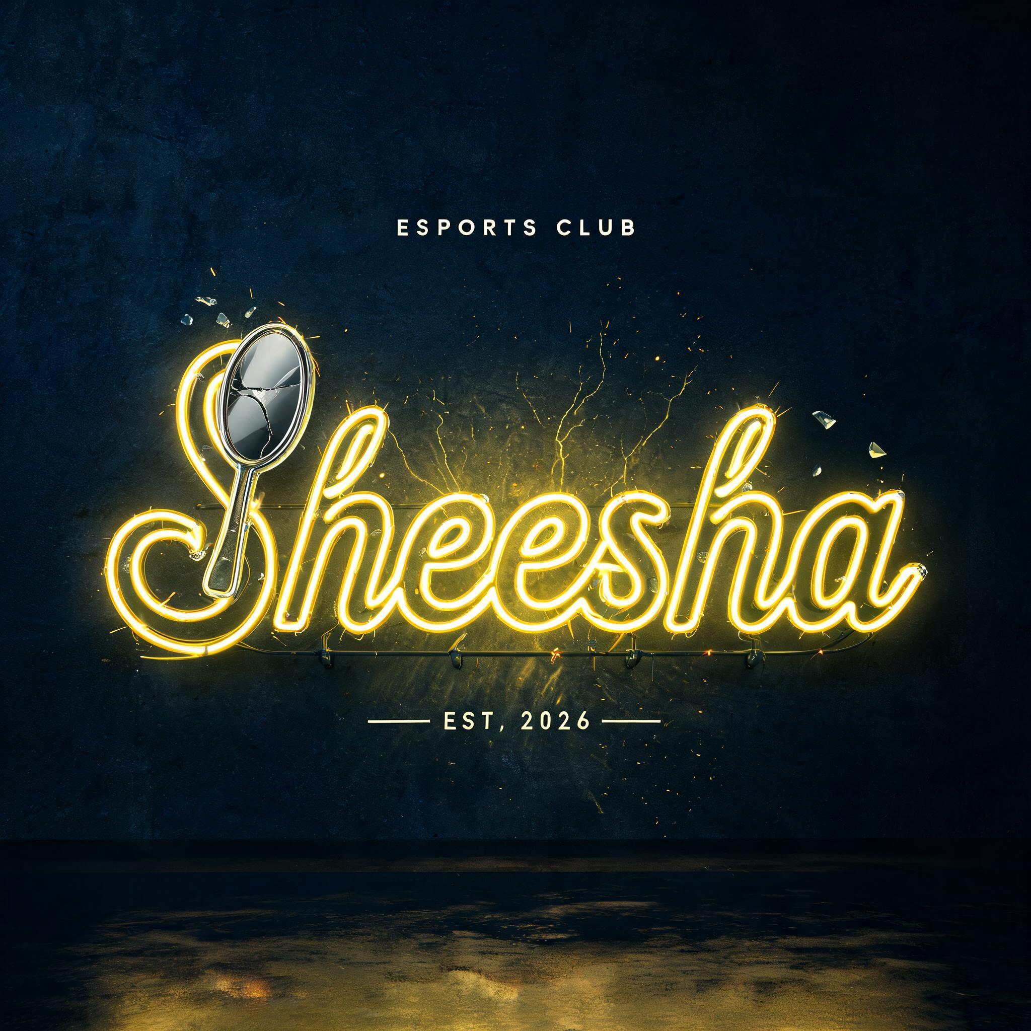 "I need an esports team logo for Sheesha 🪞 💛 with yellow color electric neon edges" — Neon Glow | AI Text Effect Generator