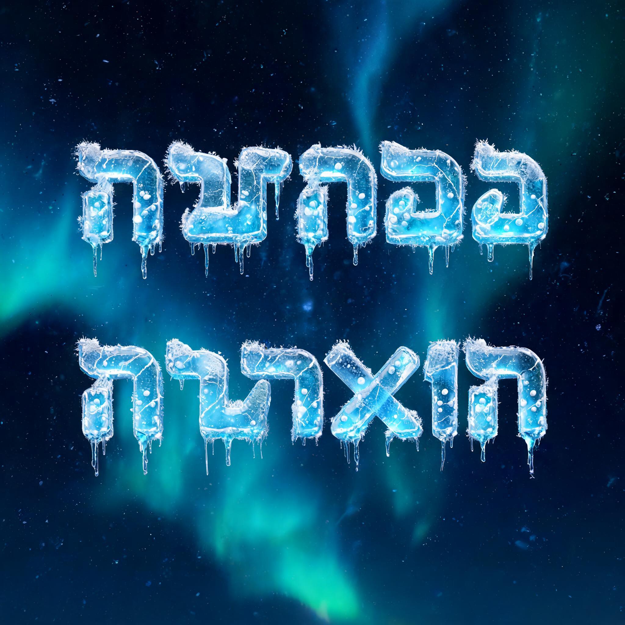"משפחה מנצחת" — Glass Frozen | AI Text Effect Generator