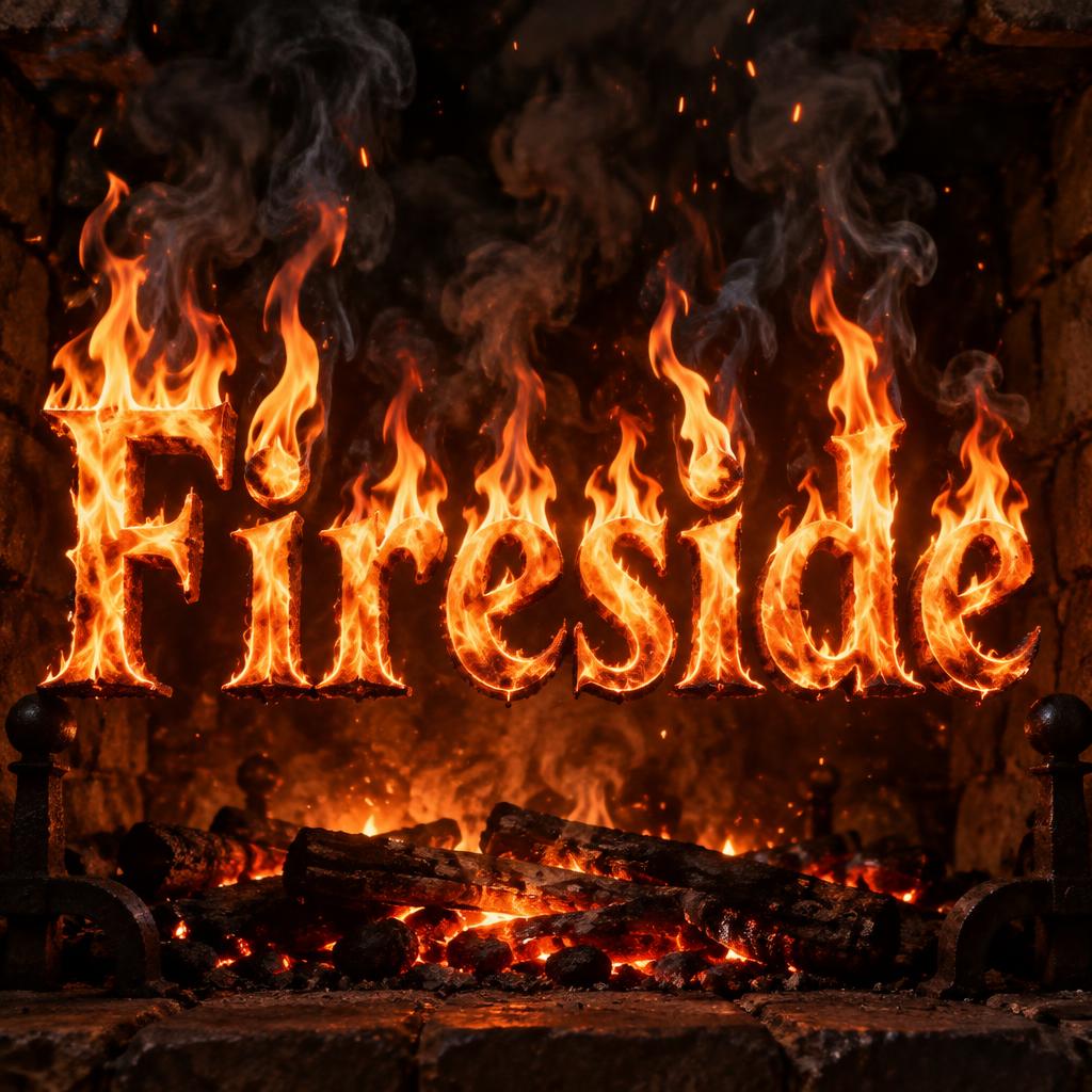 "Fireside" — Fire Smoke | AI Text Effect Generator
