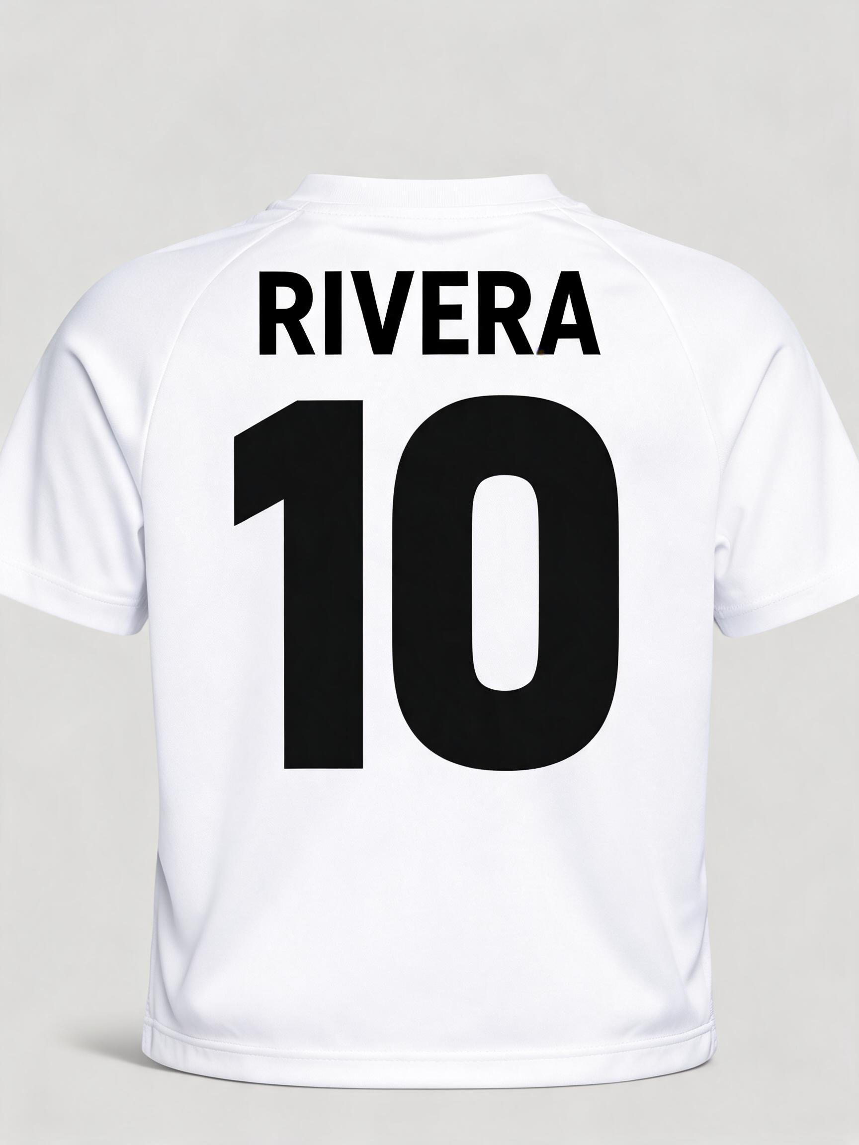 "I need a name and number for my son's shirt Rivera 10" — Sports | AI Text Effect Generator