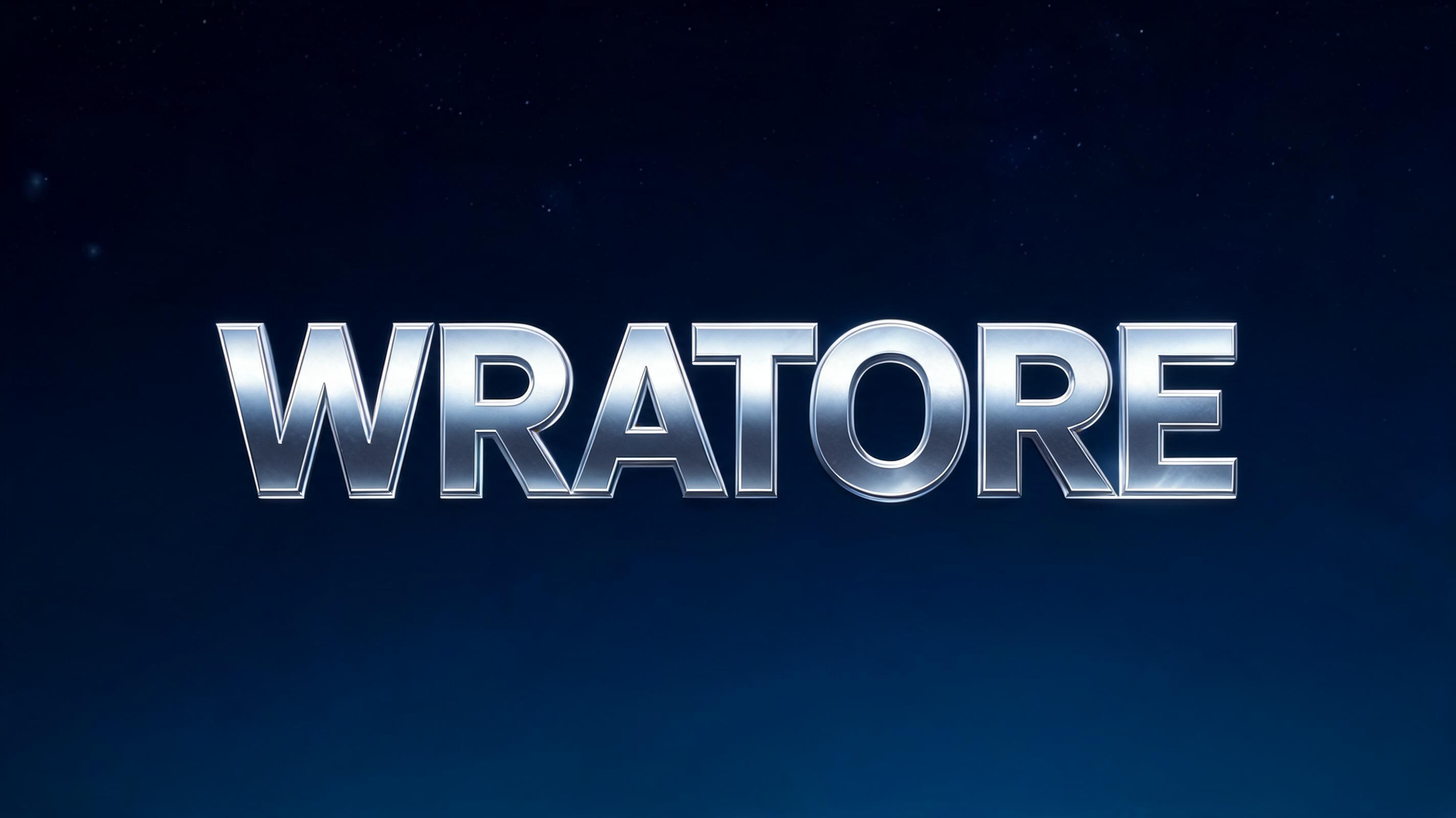"WRATORE" — Gothic text effect