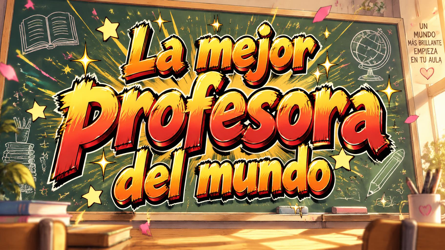 "La mejor profesora del mundo" — Anime | AI Text Effect Generator