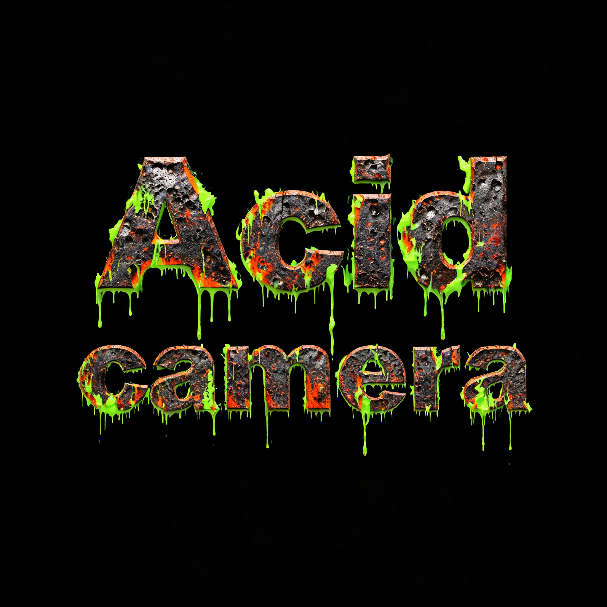 "Acid camera" — Cyberpunk Acid Rain text effect