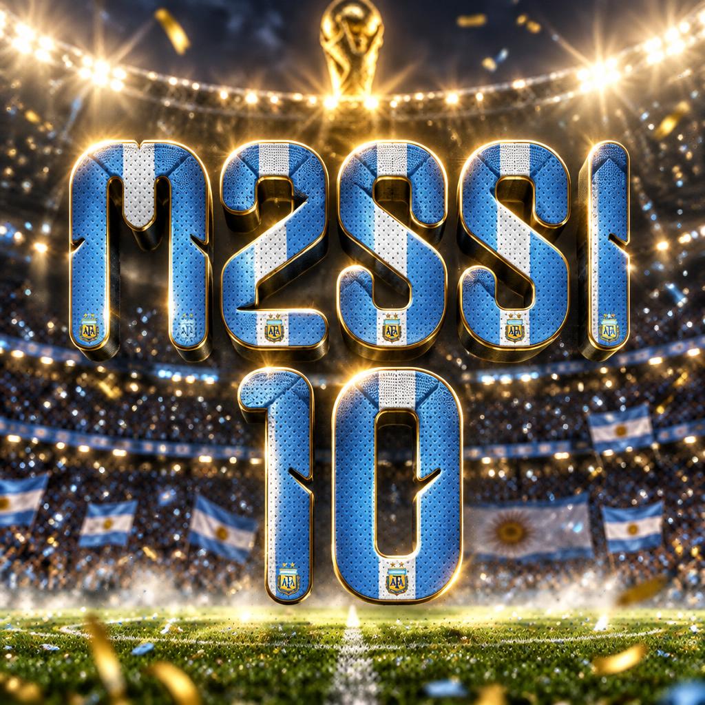 "MESSI 10" — Sports Football | AI Text Effect Generator