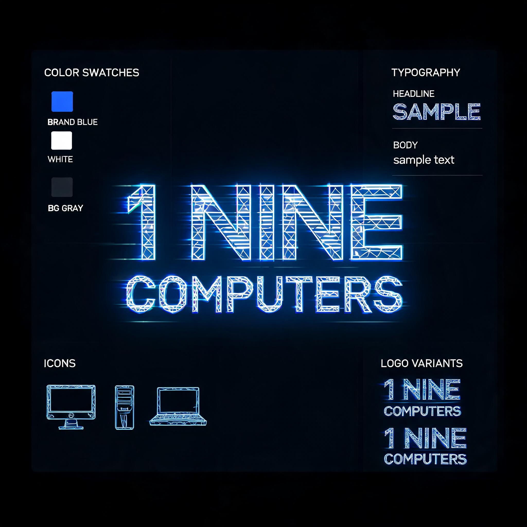 "1 Nine Computers" — Futuristic text effect