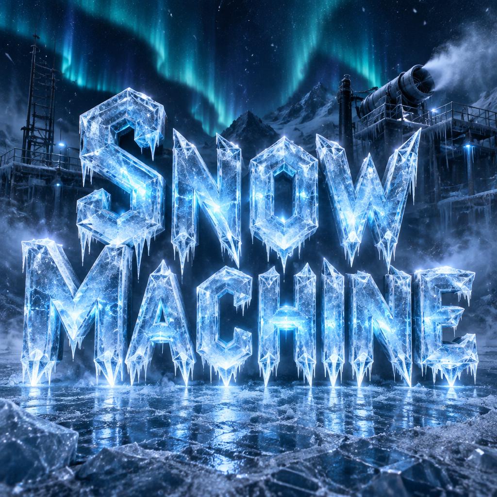"Snow Machine" — Glass Frozen | AI Text Effect Generator