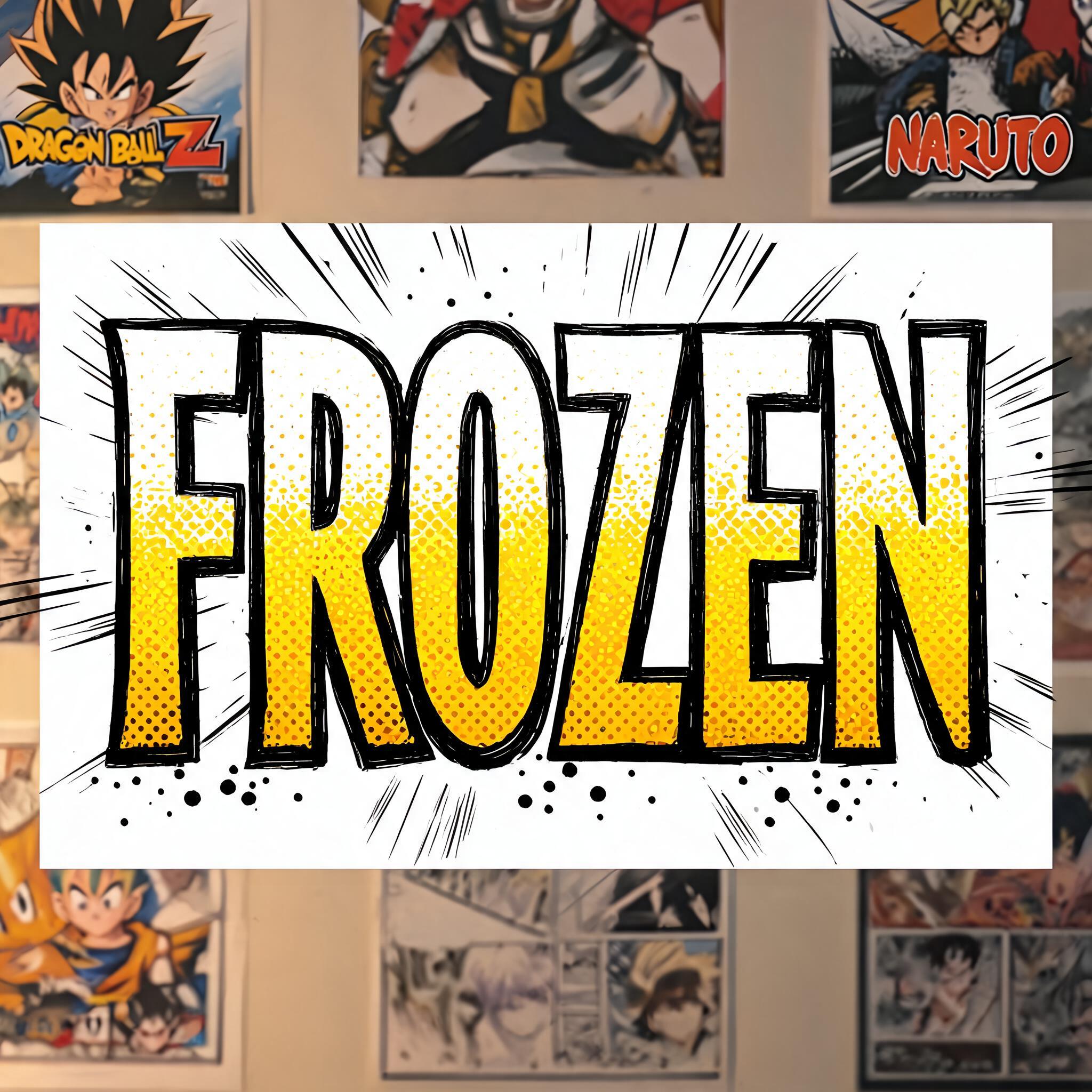 "Frozen" — Comic Book | AI Text Effect Generator