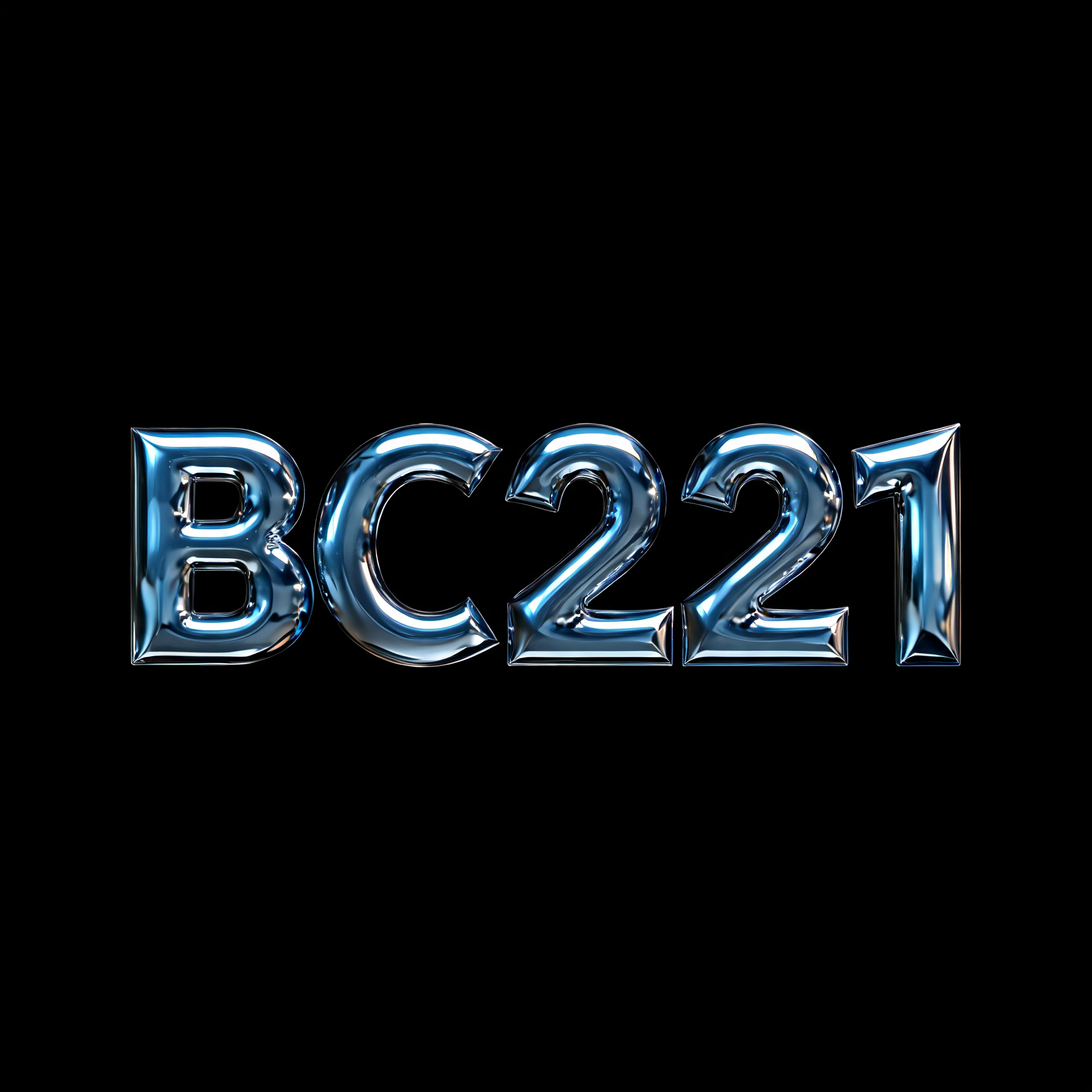 "BC221" — Cyberpunk Chrome | AI Text Effect Generator