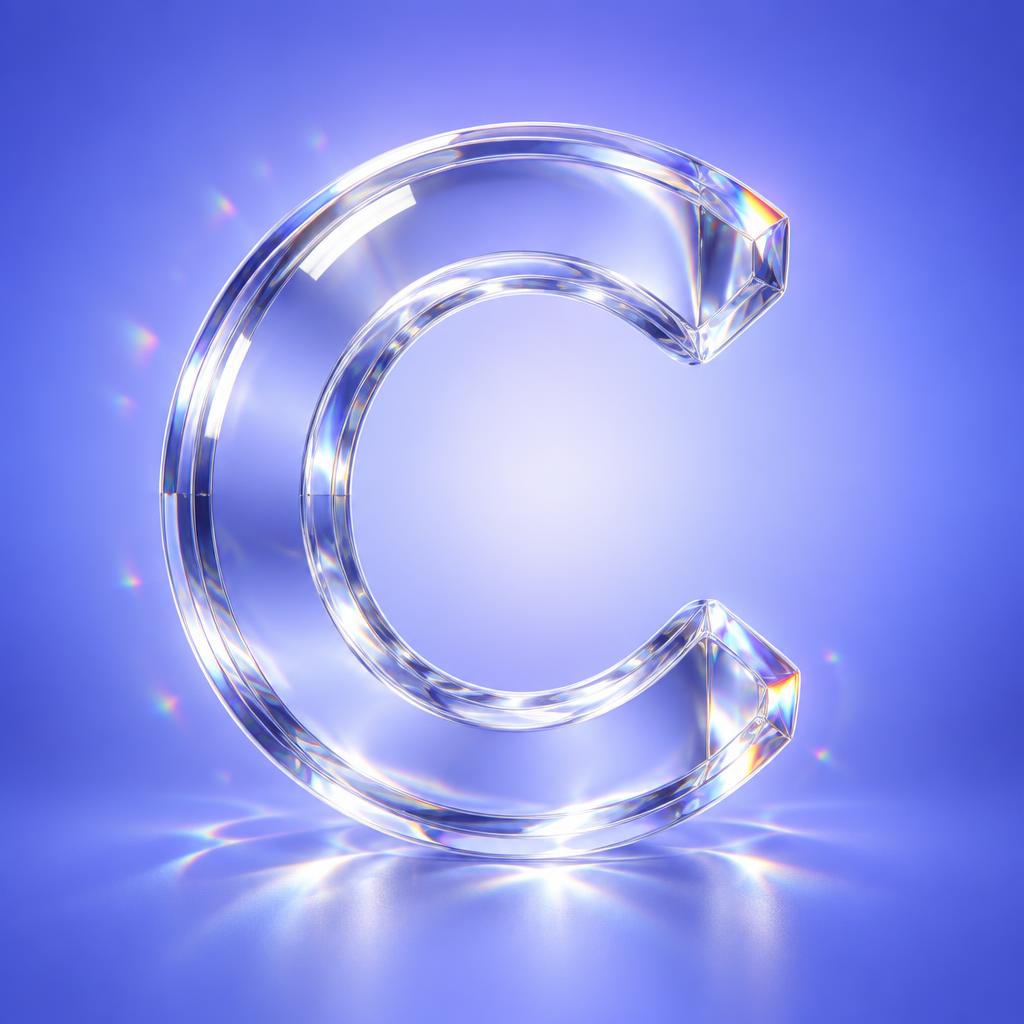 "C" — Glass | AI Text Effect Generator