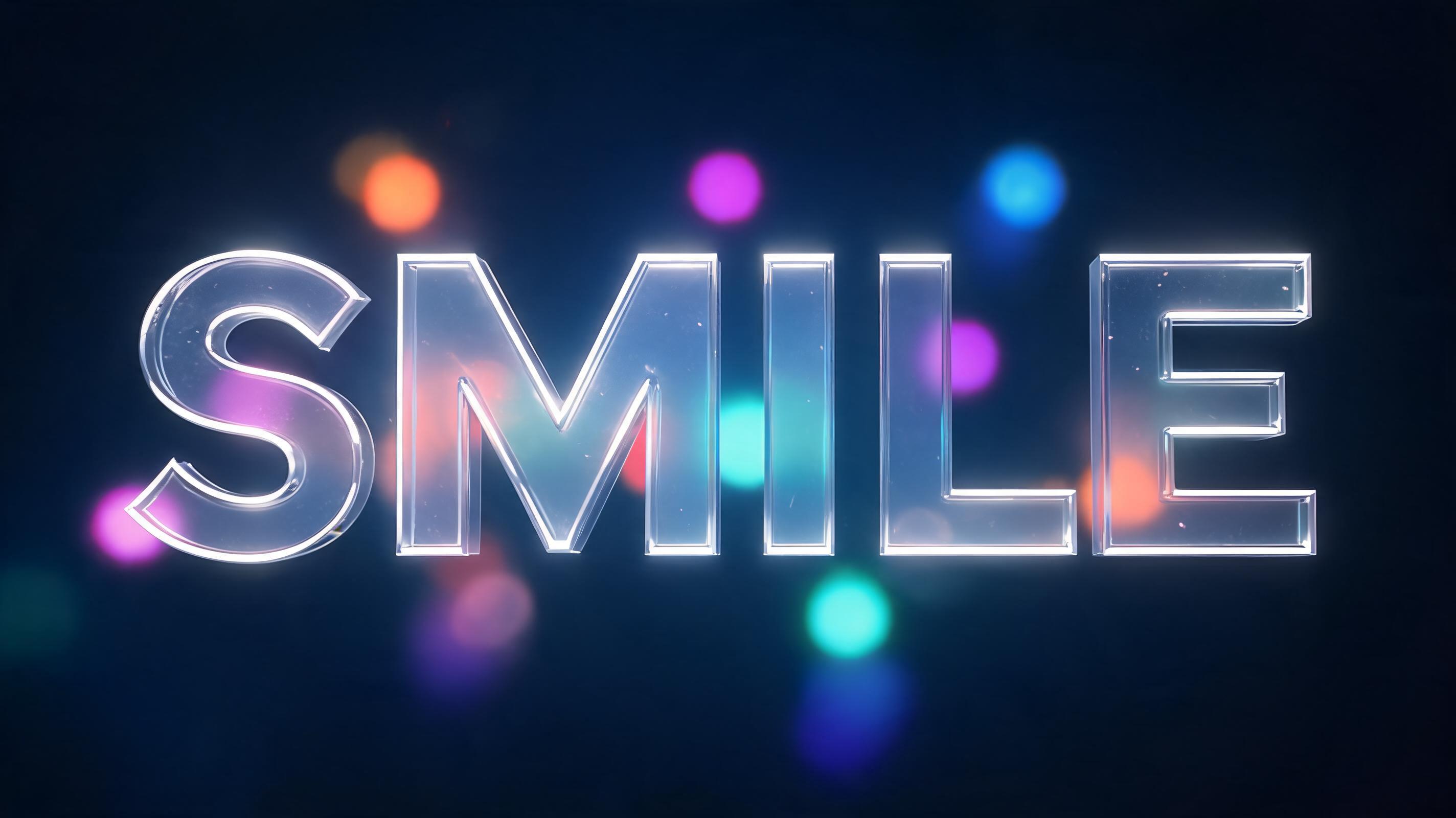 "SMILE" — Glass Morphism text effect