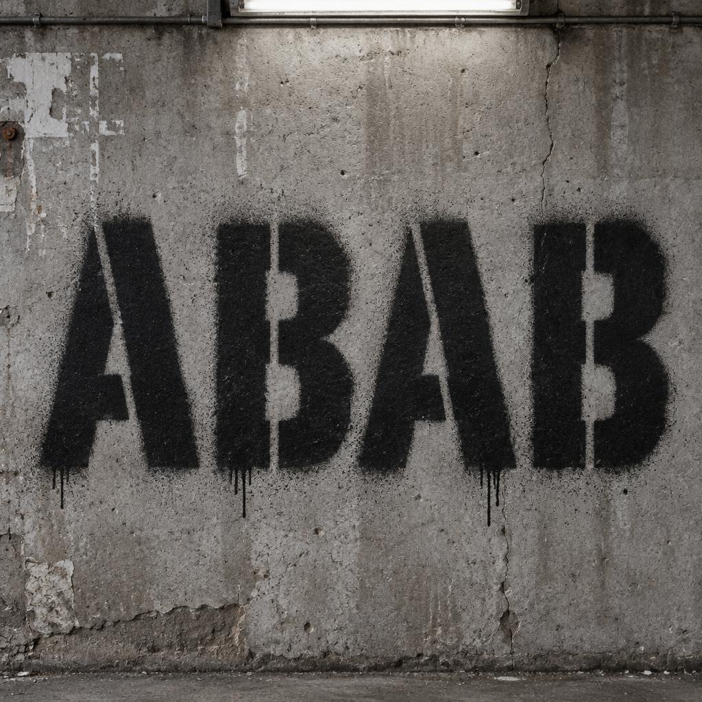 "ABAB" — Stencil | AI Text Effect Generator