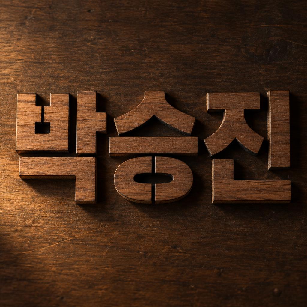 "박승진" — Laser Cut text effect