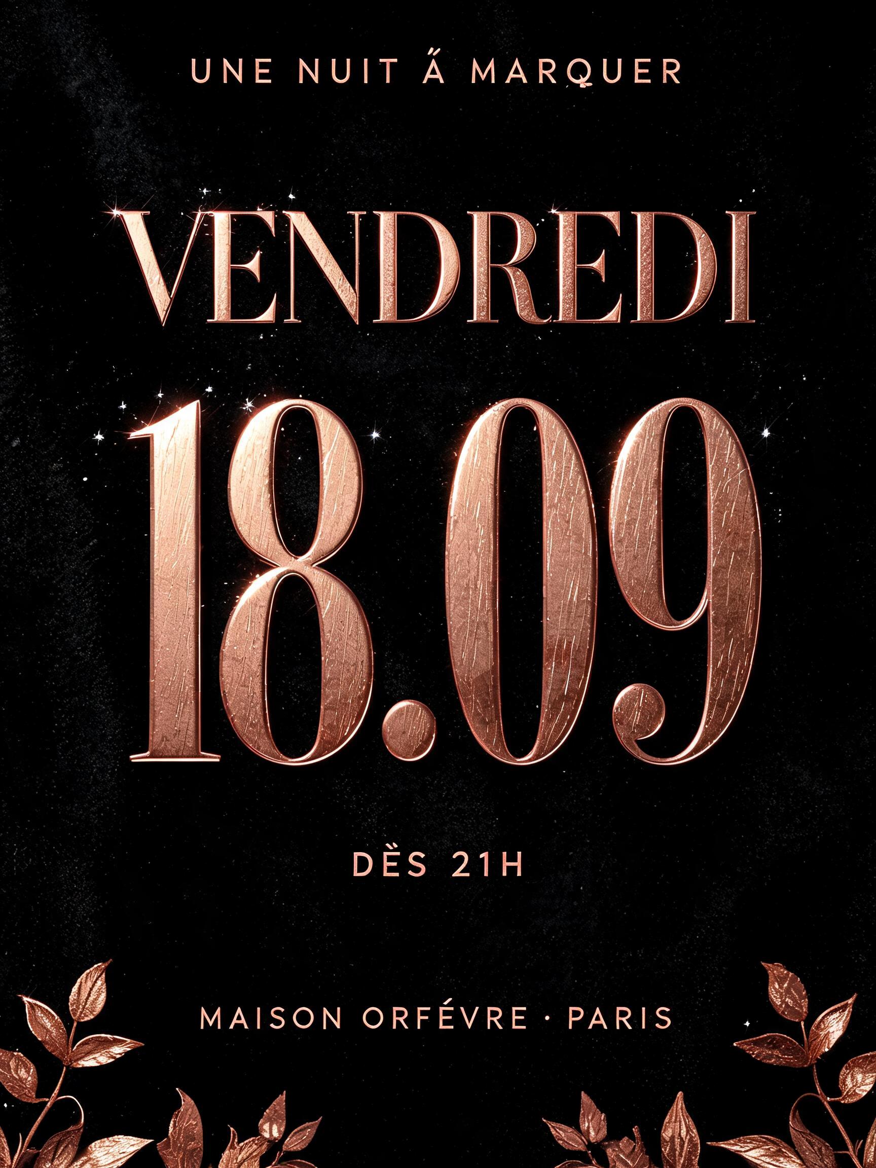 "VENDREDI 18.09" — Luxury Gold | AI Text Effect Generator