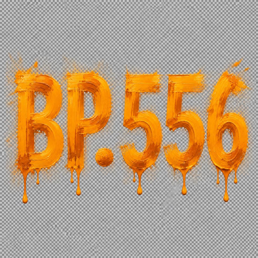 "BP.556" — Brush Dry text effect
