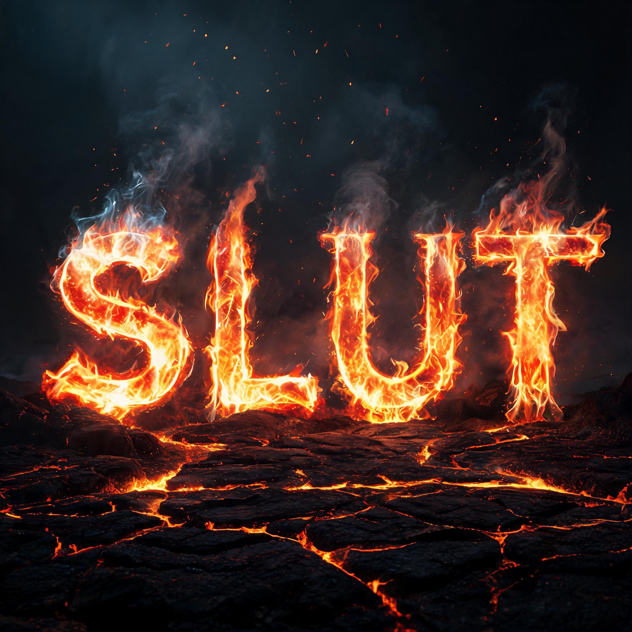 "SLUT" — Fire Smoke | AI Text Effect Generator