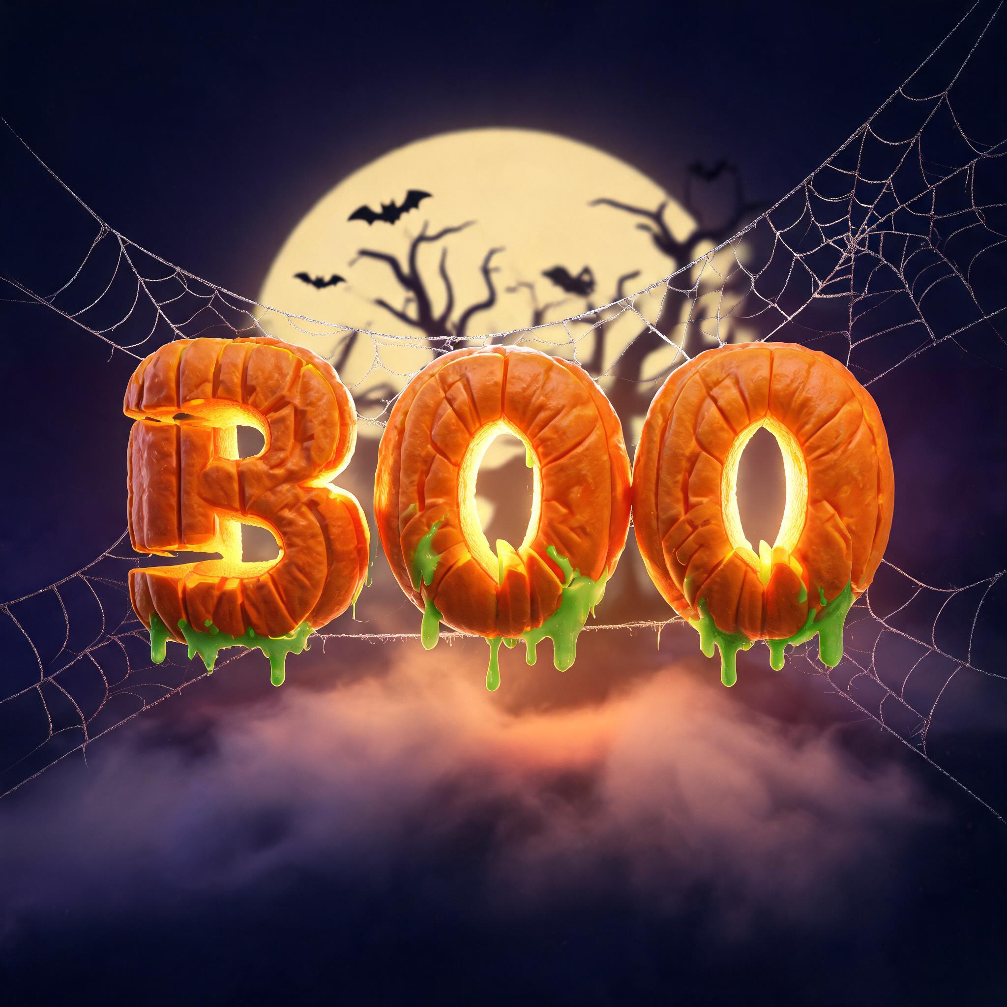 "Boo" — Halloween text effect