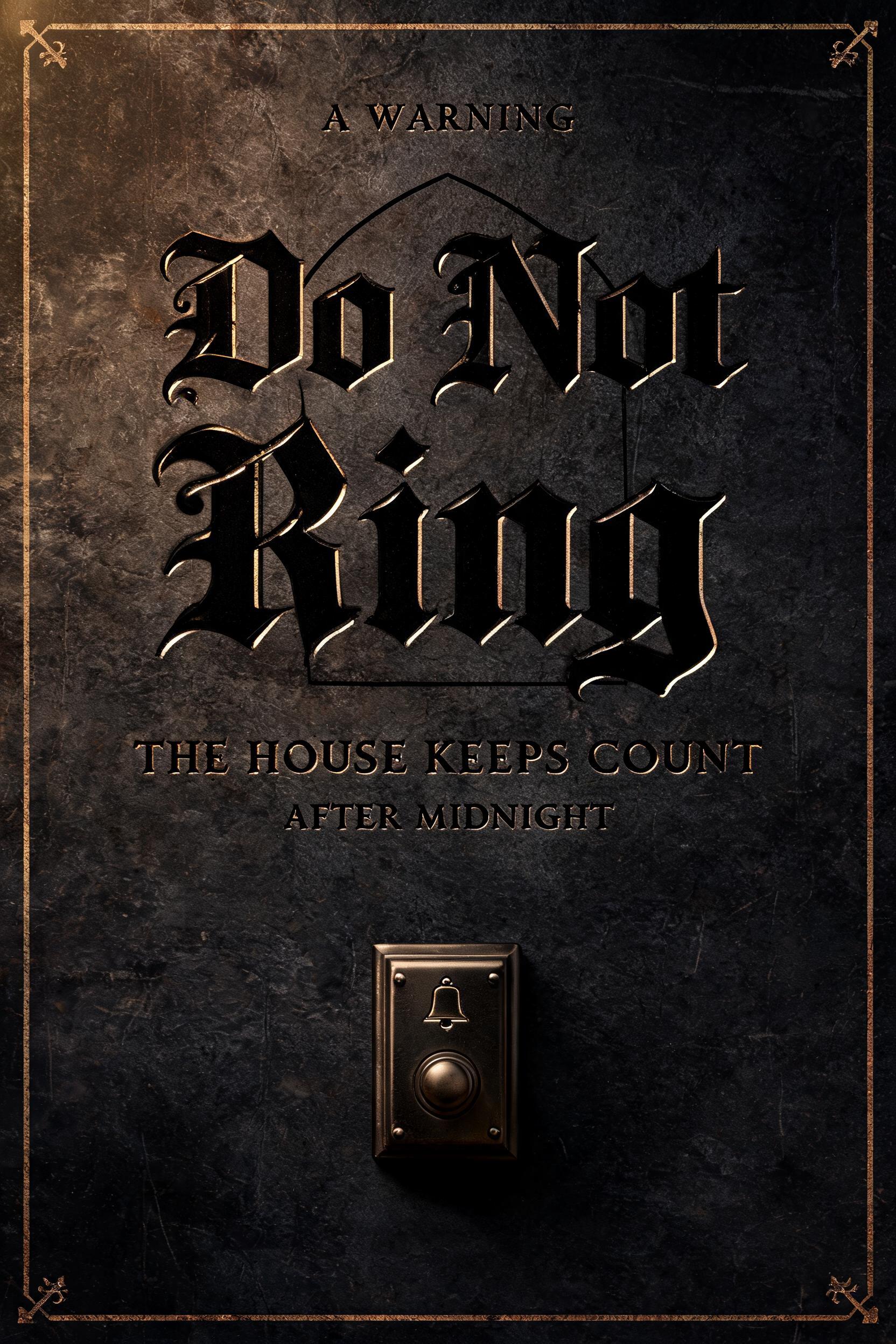 "Do Not Ring
A WARNING
THE HOUSE KEEPS COUNT
AFTER MIDNIGHT" — Gothic Font | AI Text Effect Generator