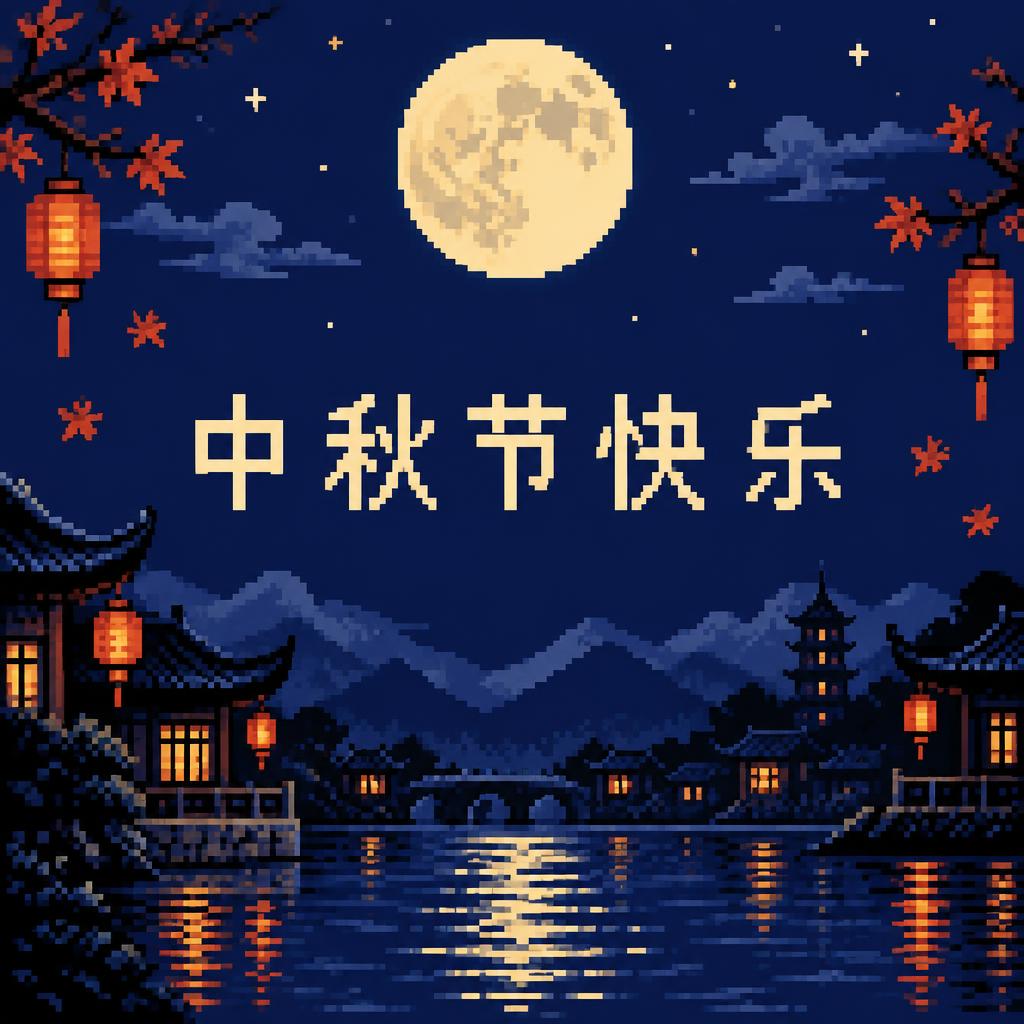 "中秋节快乐" —  | AI Text Effect Generator