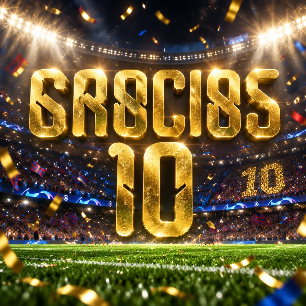 "GRACIAS 10" — Sports Football | AI Text Effect Generator
