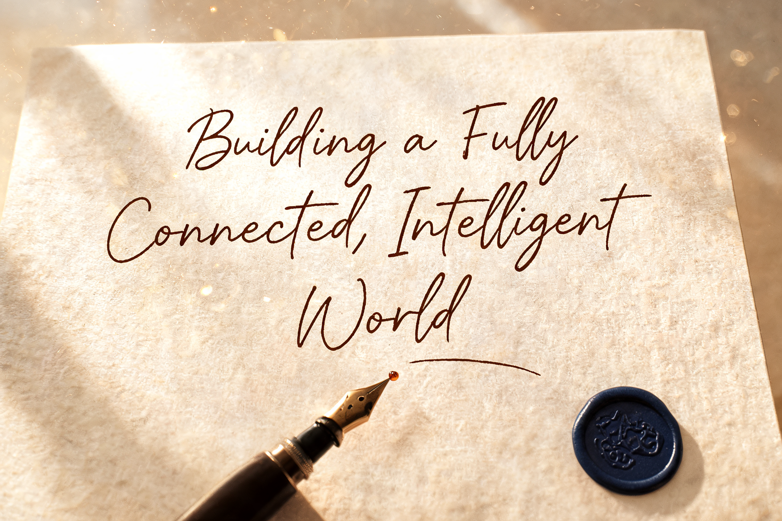 "Building a Fully Connected, Intelligent World" — Handwritten Script | AI Text Effect Generator