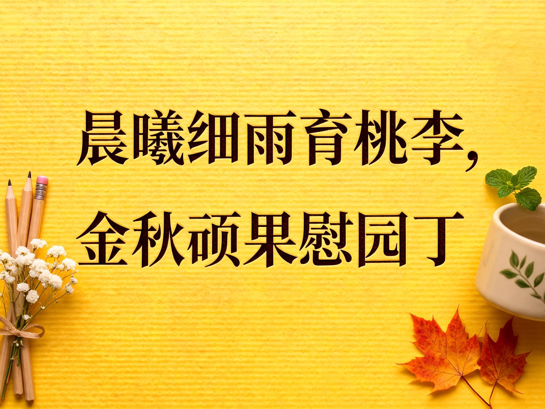 "晨曦细雨育桃李，金秋硕果慰园丁" — Teachers Day text effect