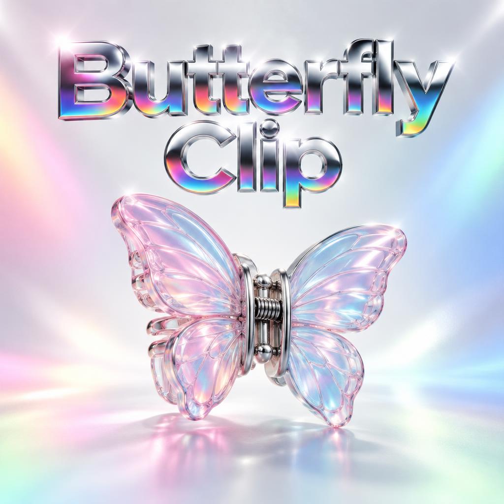 "Butterfly Clip" — Y2k Chrome | AI Text Effect Generator