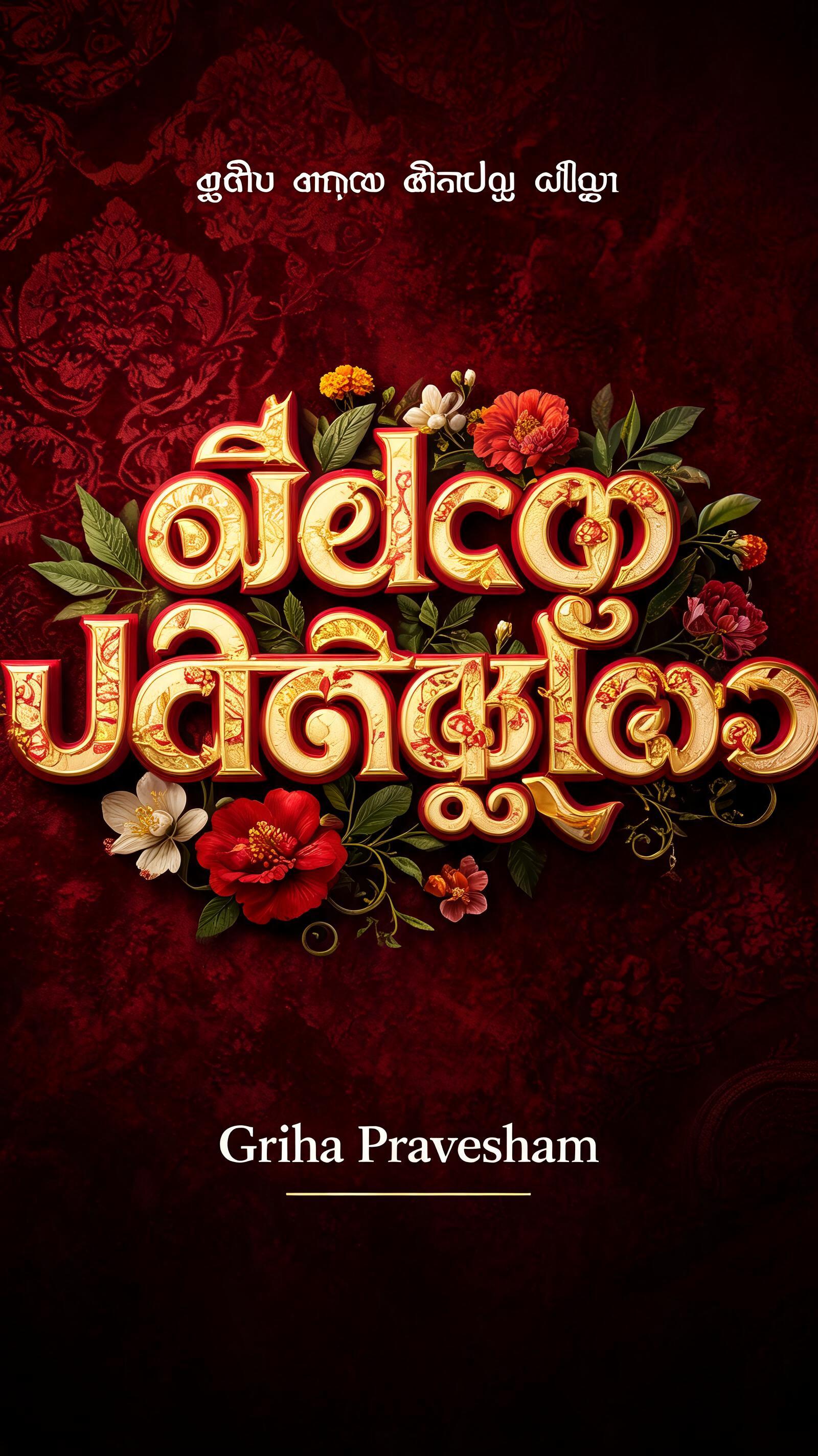 "வீடு பிரதிஷ்டை" — Floral | AI Text Effect Generator
