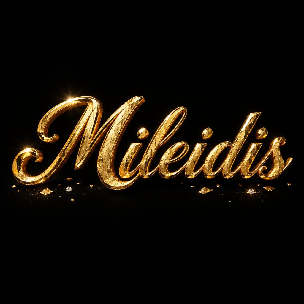 "Mileidis" — Luxury Gold | AI Text Effect Generator