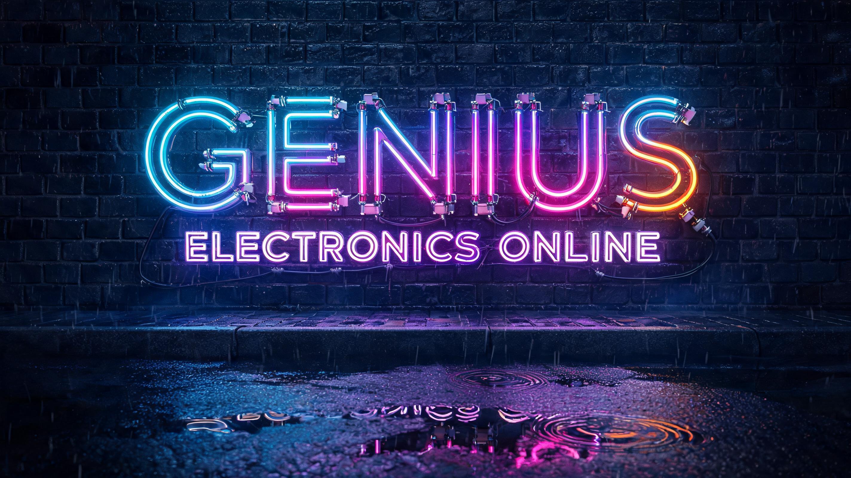 "GENIUS ELECTRONICS ONLINE" — Neon Glow | AI Text Effect Generator