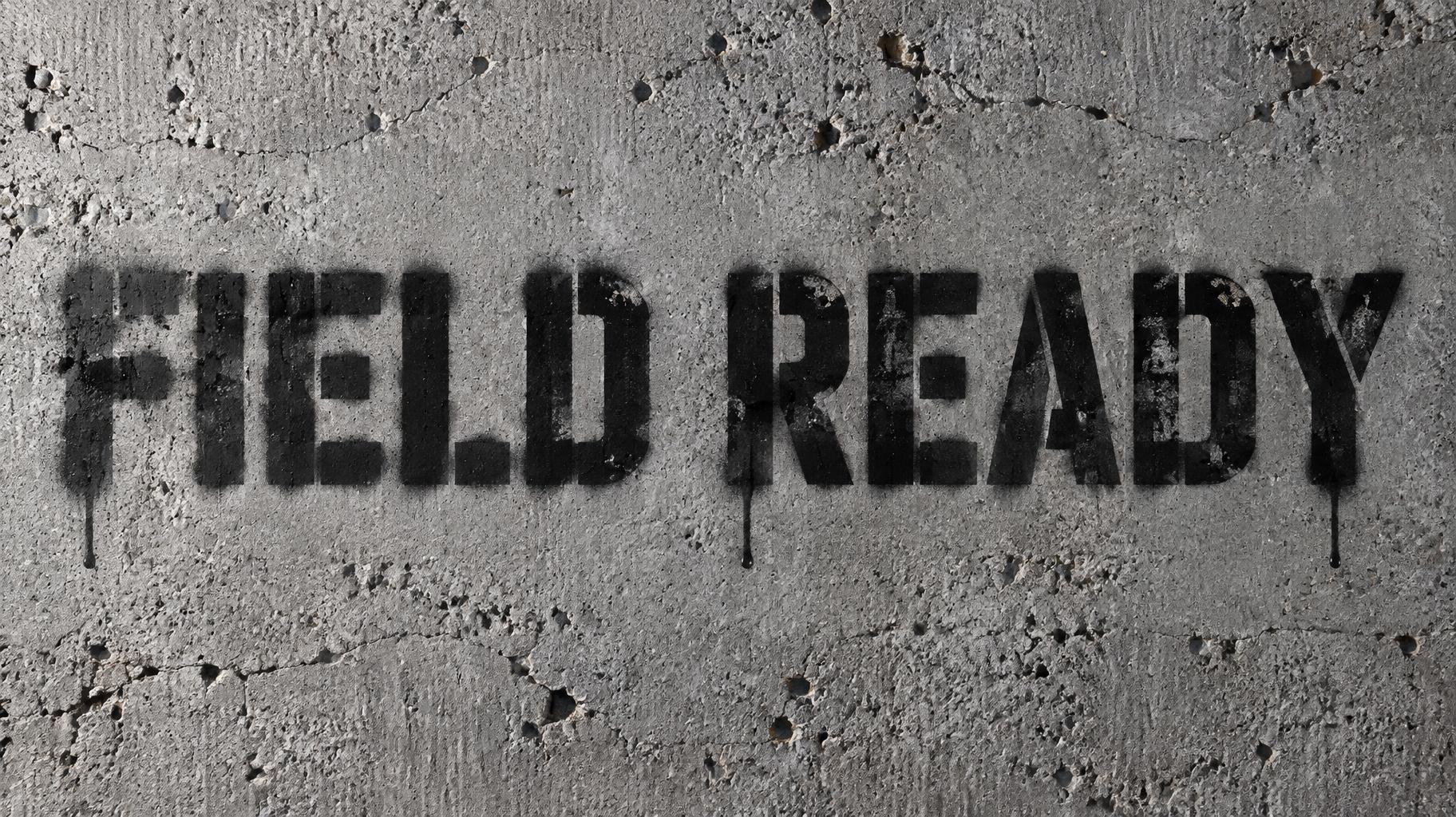 "FIELD READY" — Stencil | AI Text Effect Generator
