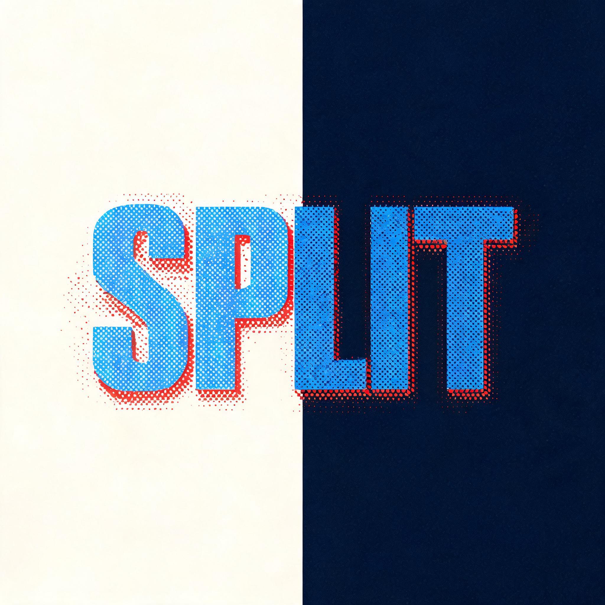"Split" — Duotone text effect