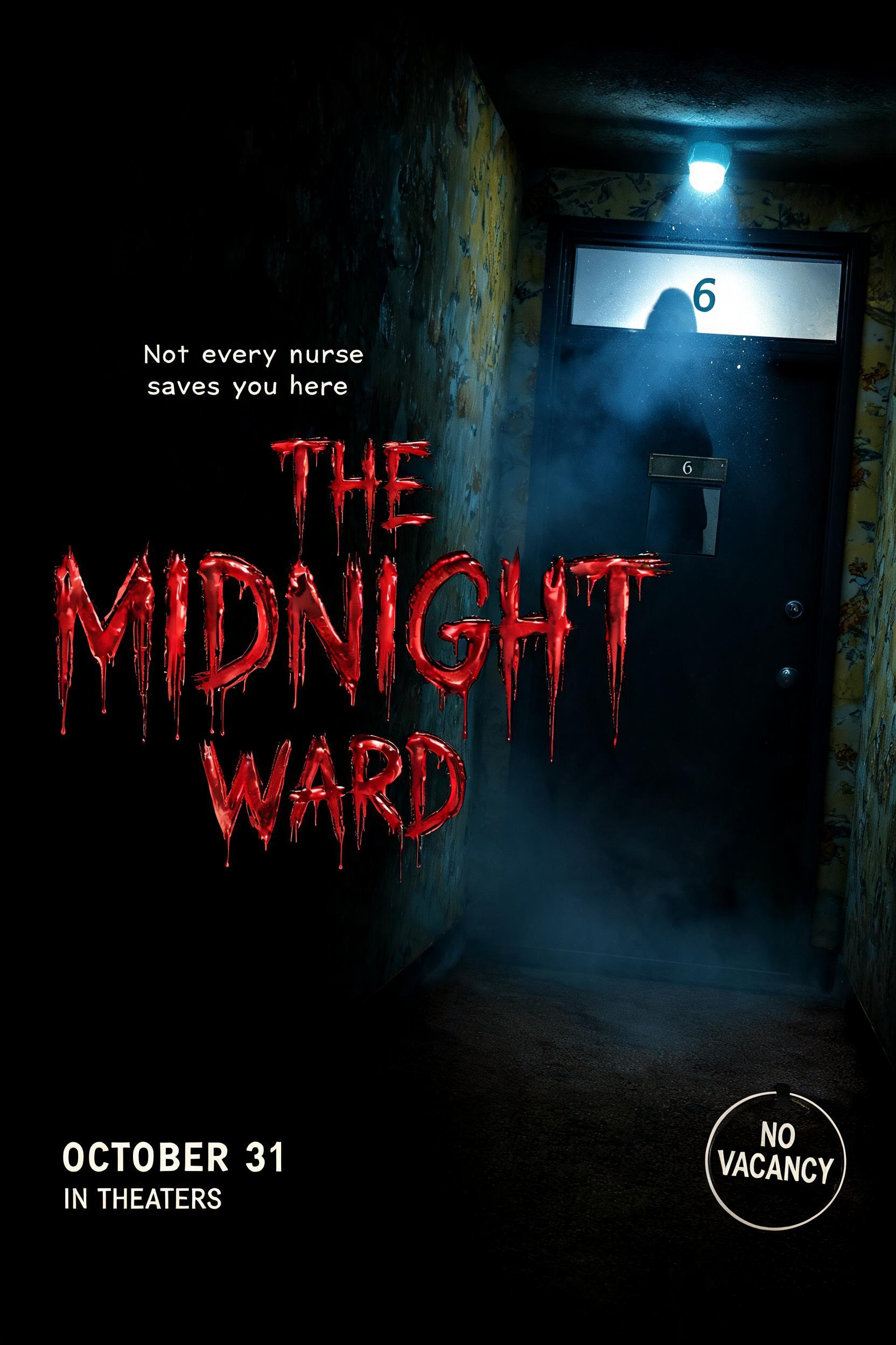 "THE MIDNIGHT WARD
Not every nurse saves you here
OCTOBER 31
IN THEATERS
NO VACANCY" — Cinematic Horror | AI Text Effect Generator