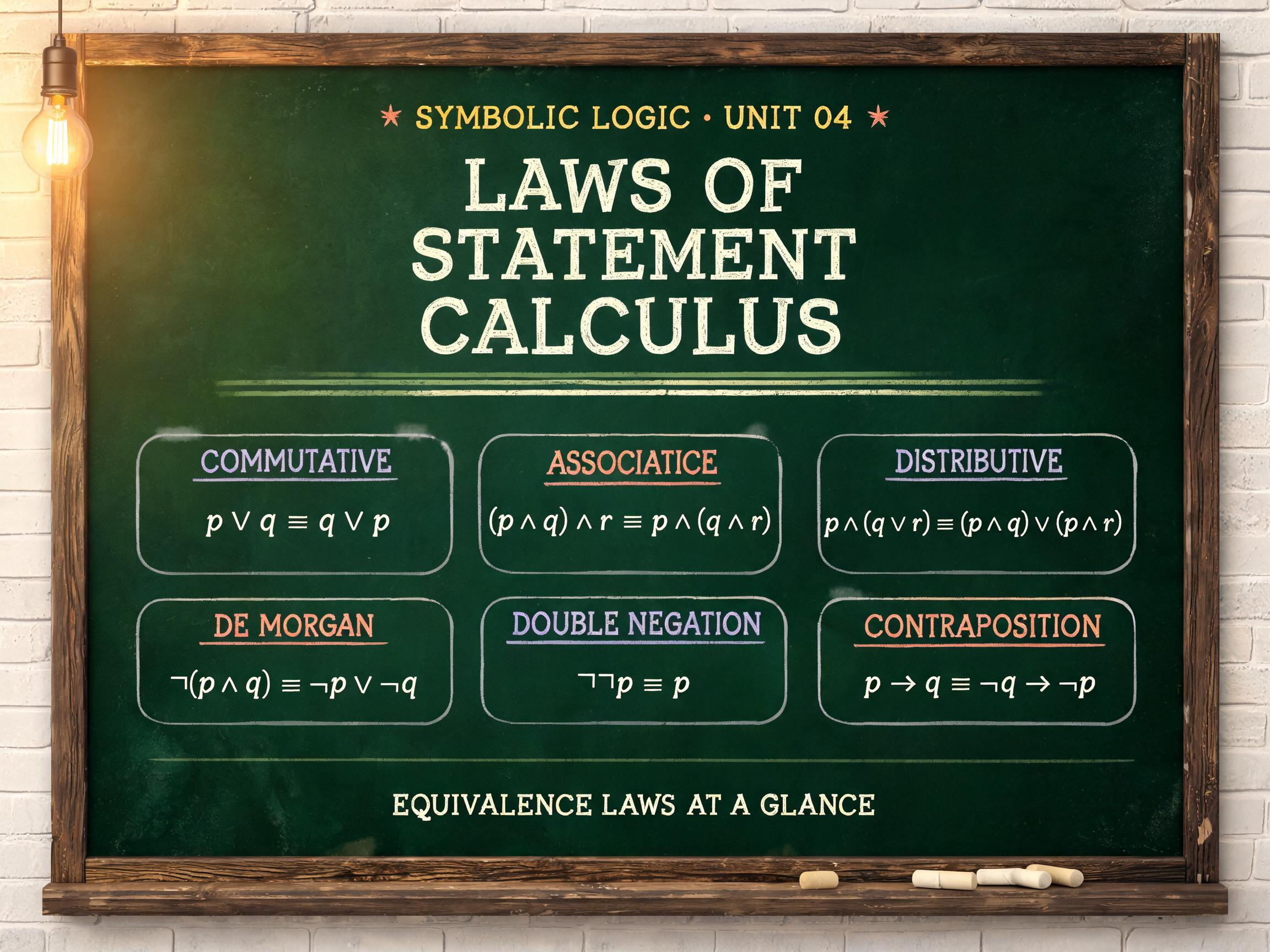 "Laws of Statement Calculus" — Chalk | AI Text Effect Generator