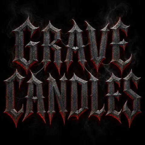 "GRAVE CANDLES" — Gothic Dark text effect