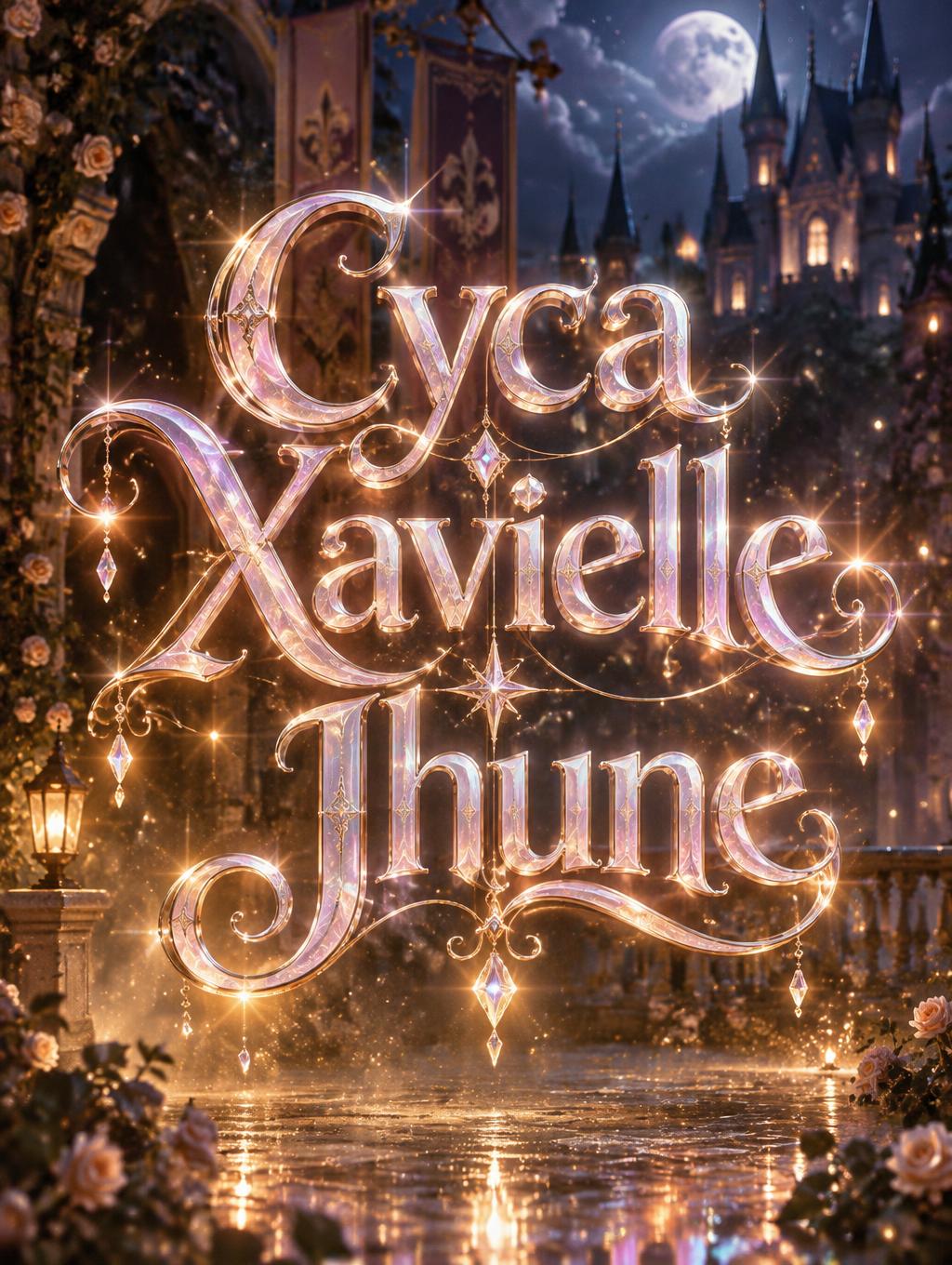 "Cyca Xavielle Jhune" — fairy tale text effect