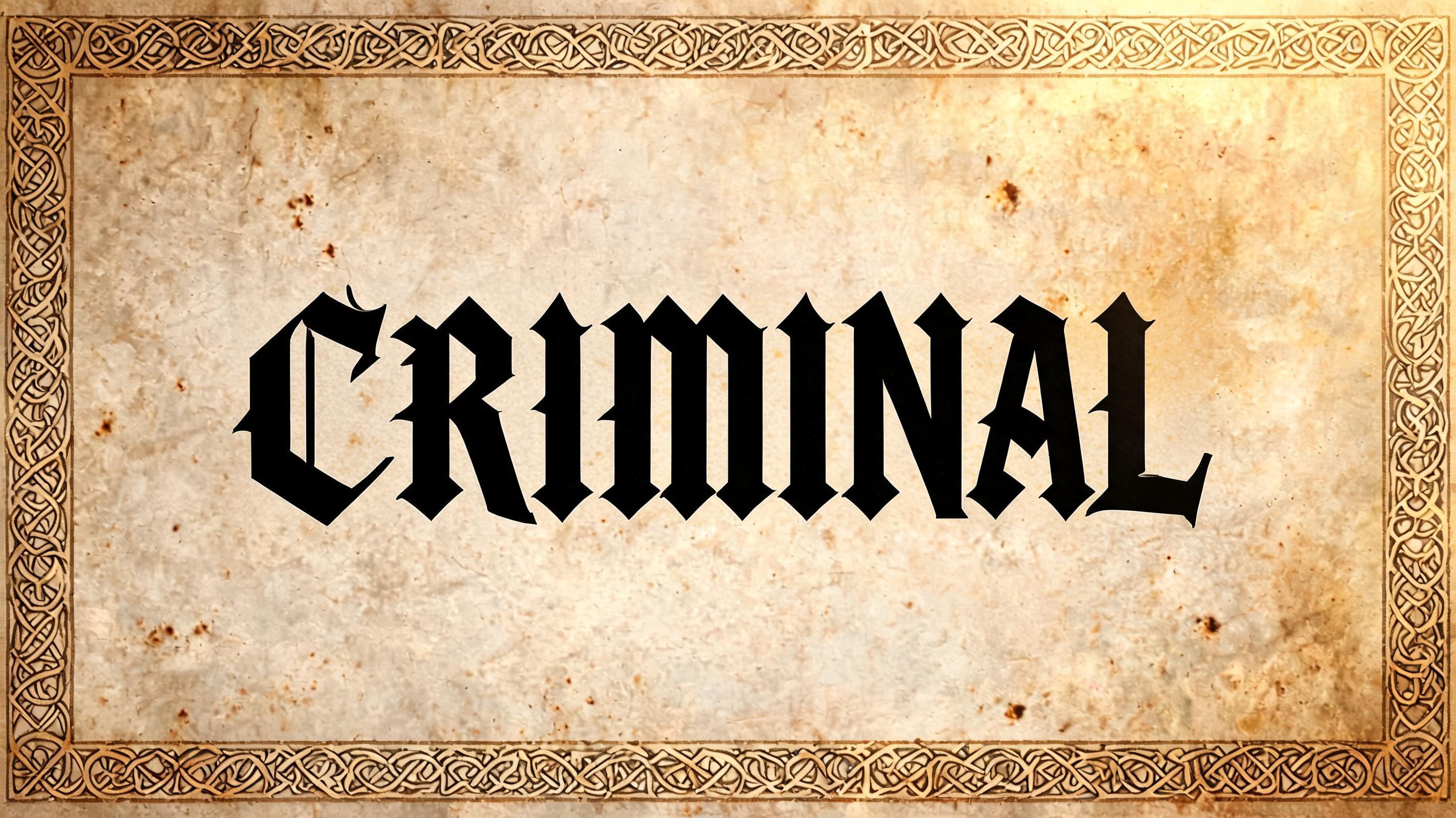 "Criminal" — Medieval | AI Text Effect Generator