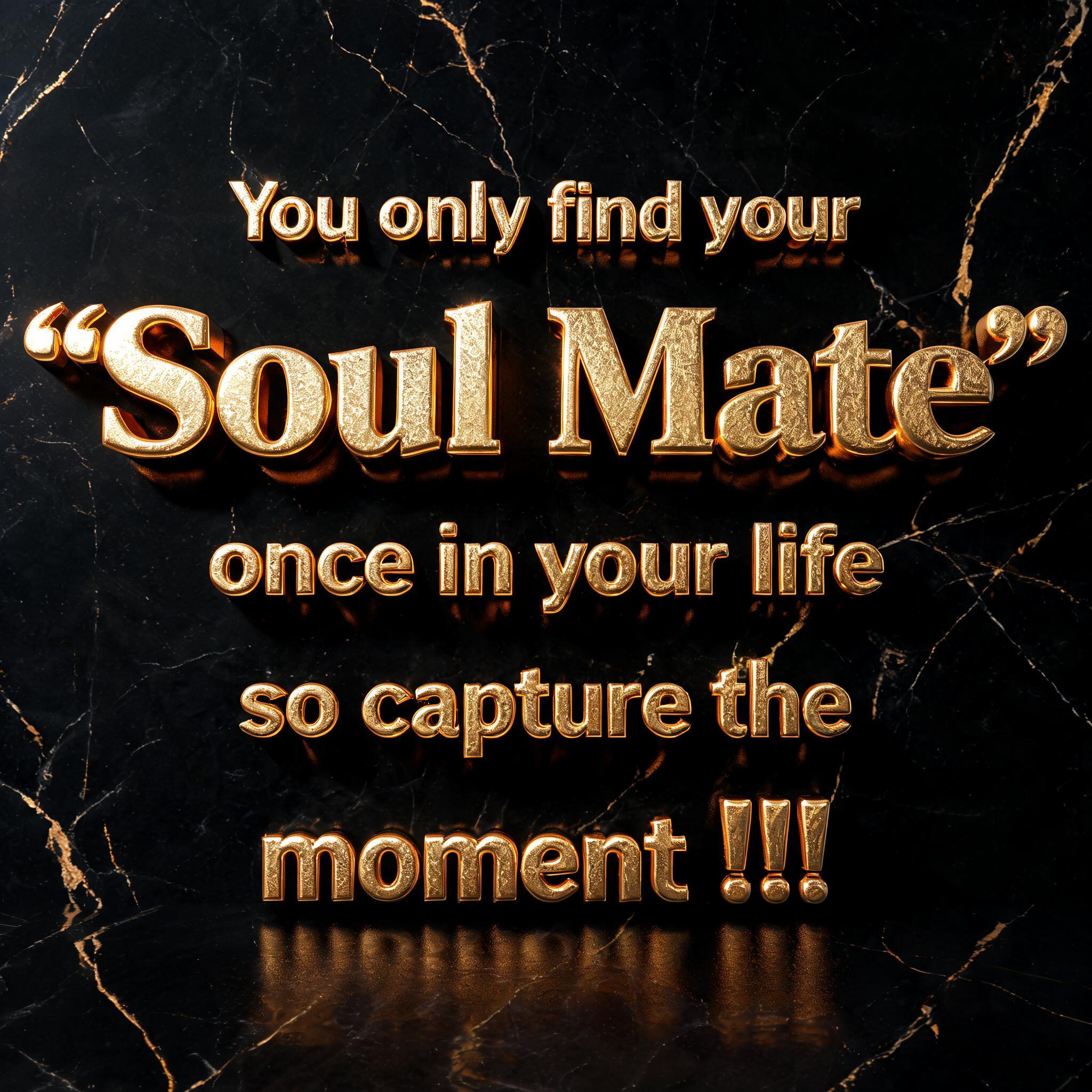 "You only find your "Soul Mate" once in your life so capture the moment !!!" — Luxury Gold | AI Text Effect Generator