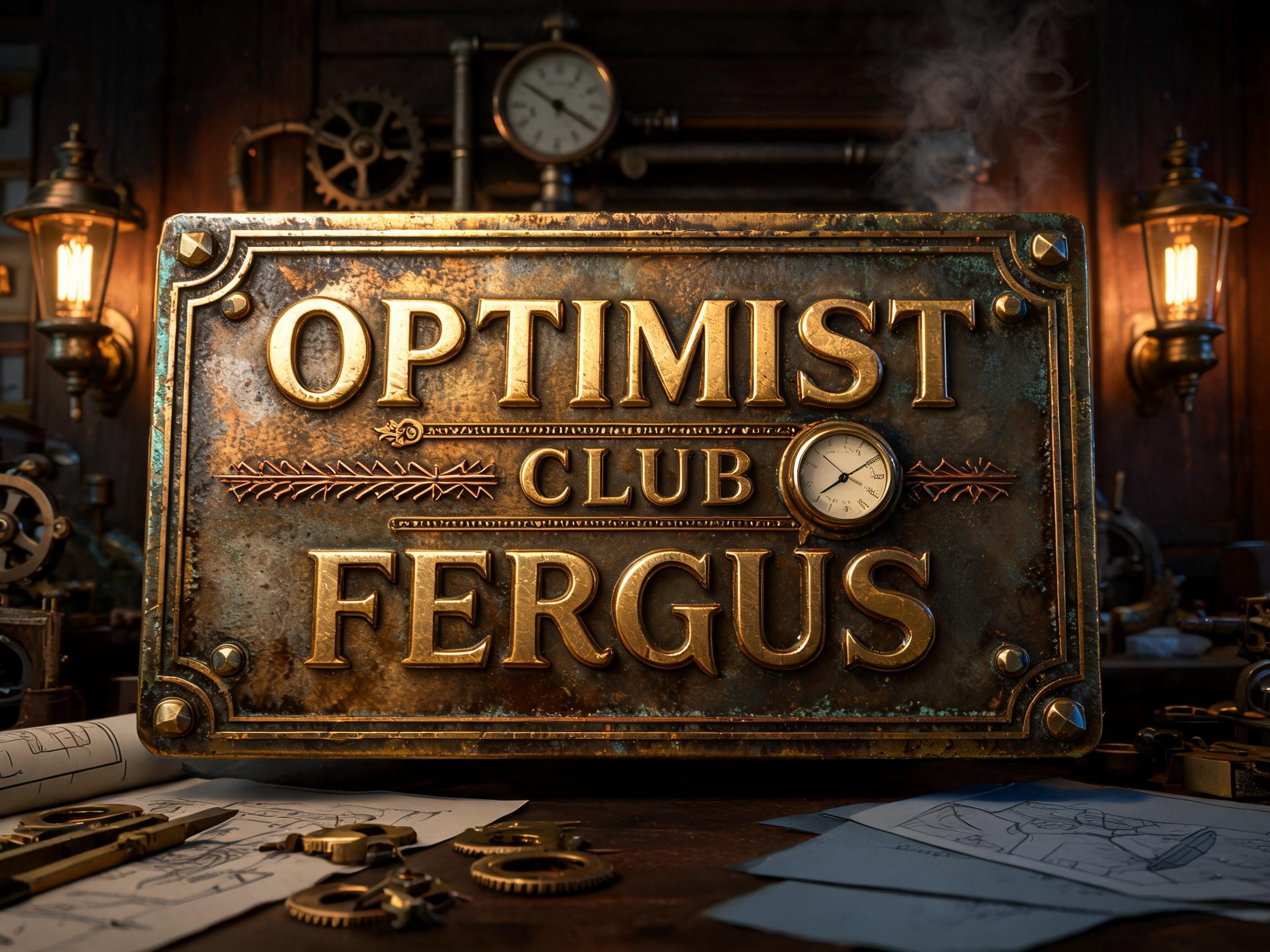 "Optimist Club Fergus" — Steampunk text effect