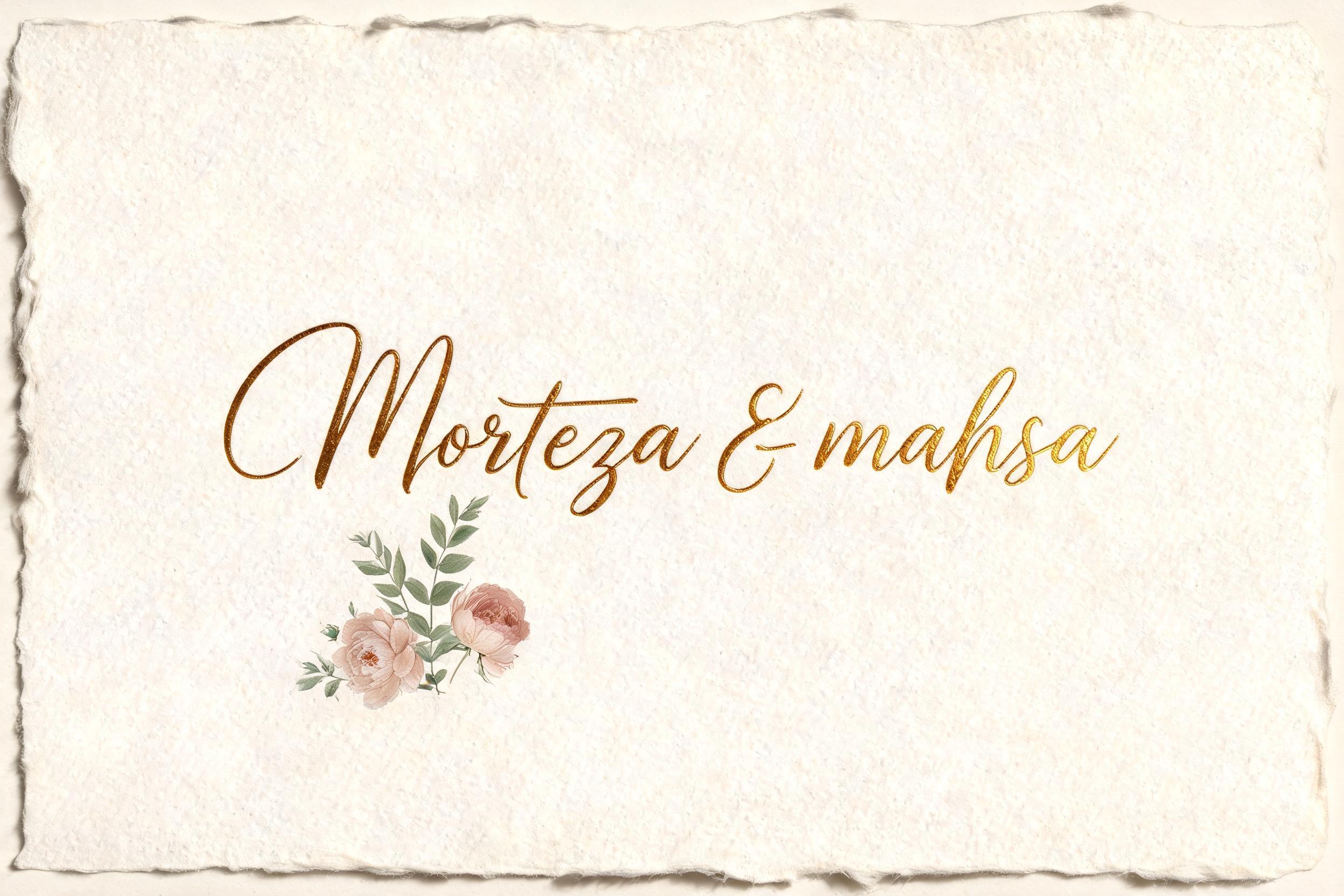 "morteza & mahsa" — Wedding text effect