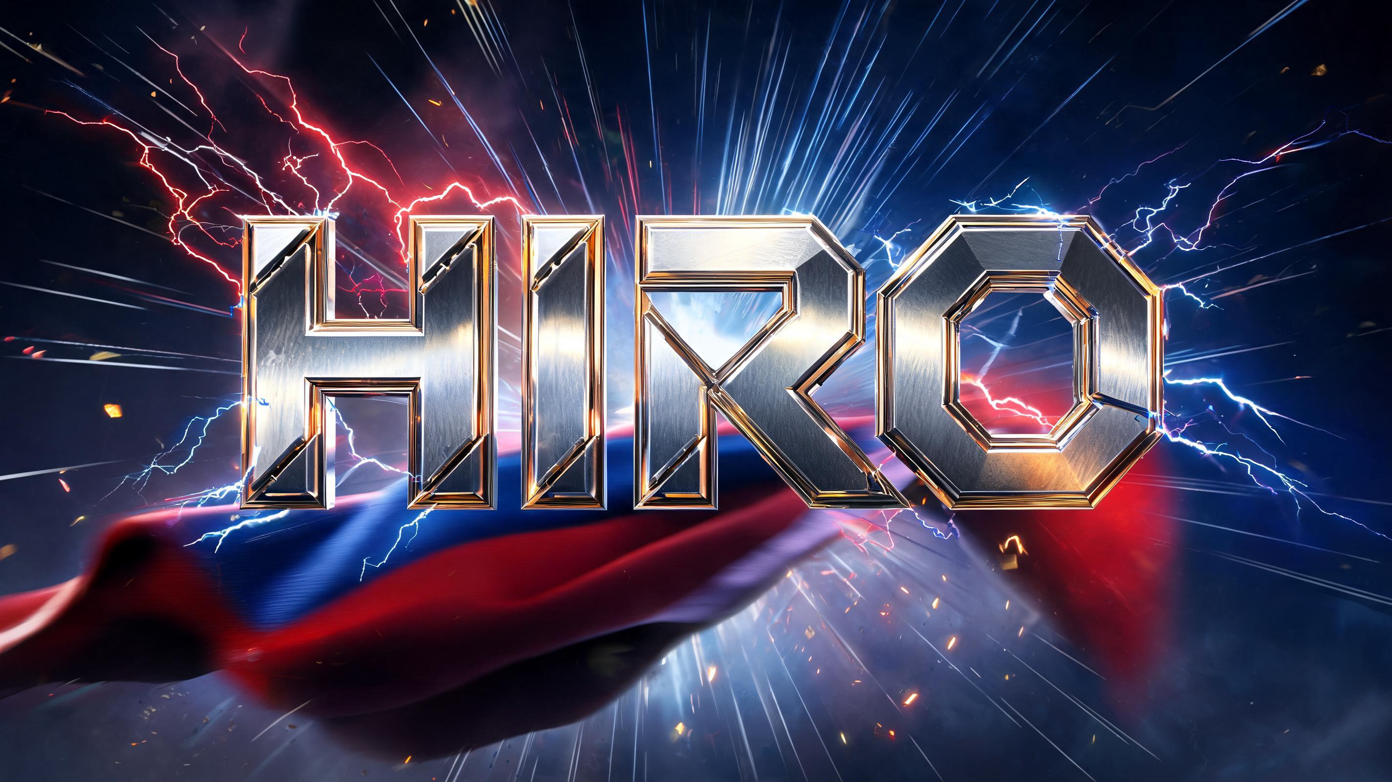 "HIRO" — Superhero text effect