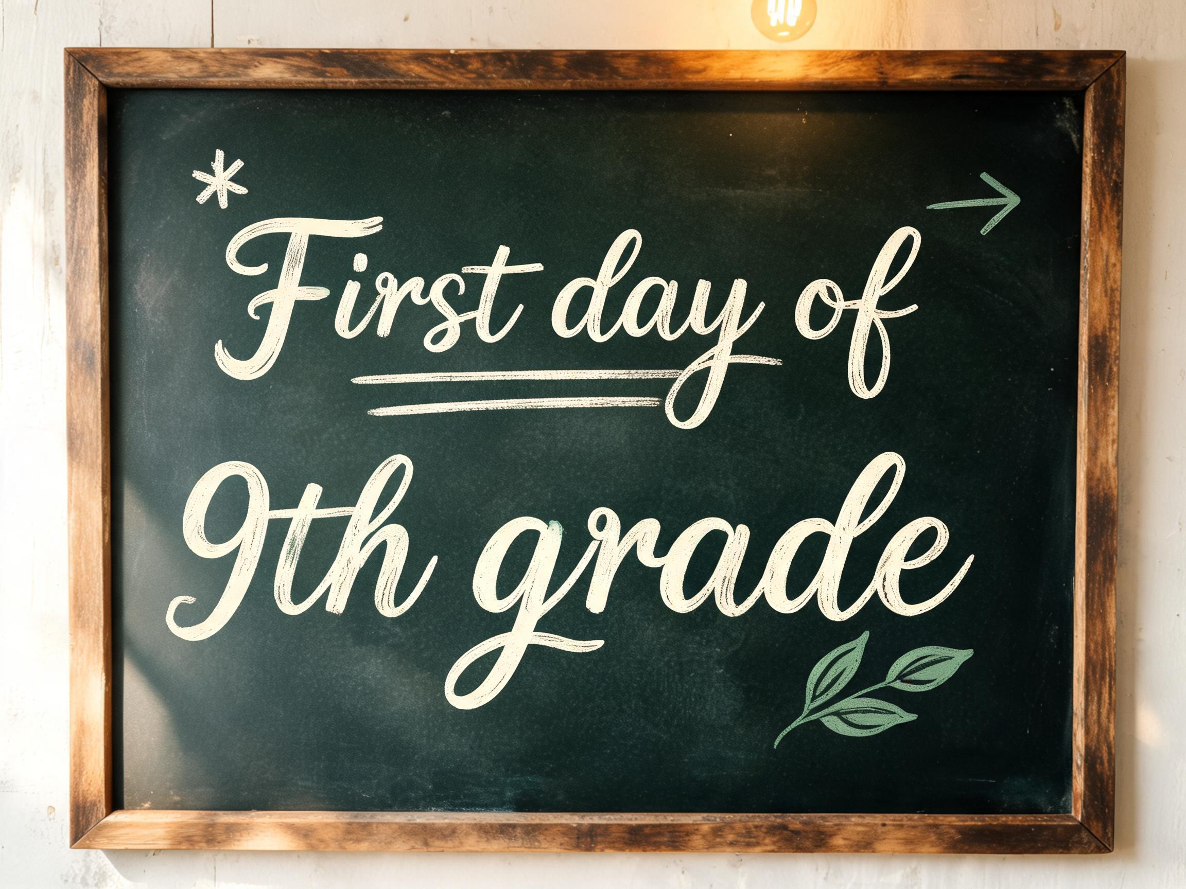 "First day of 9th grade" — Chalk | AI Text Effect Generator