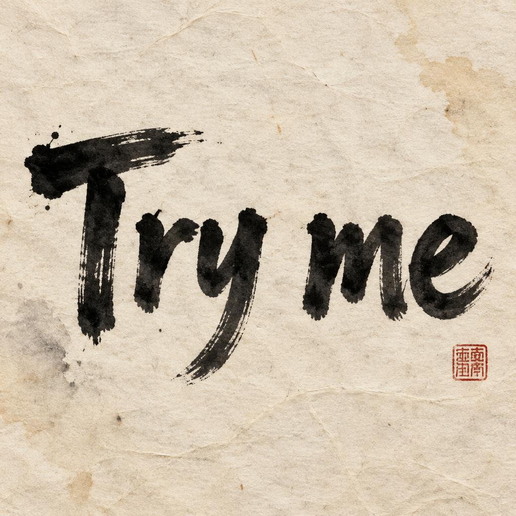 "Try me" — Brush Chinese Ink | AI Text Effect Generator