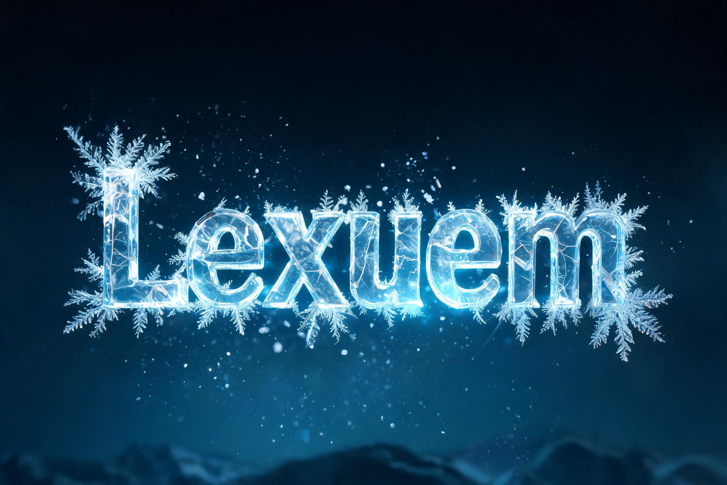 "Lexuem" — Ice Crystal | AI Text Effect Generator