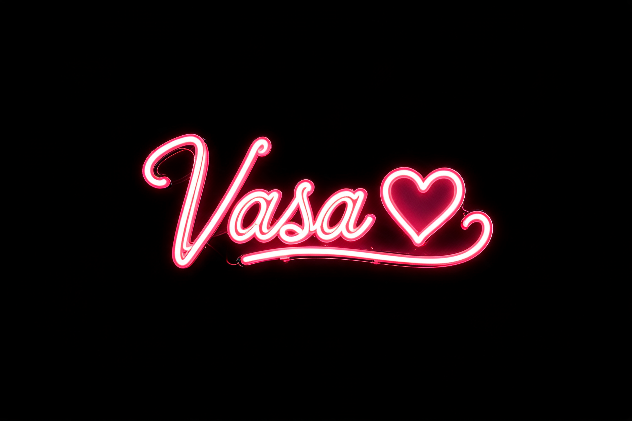 "Vasa🩷" — Neon Sign text effect