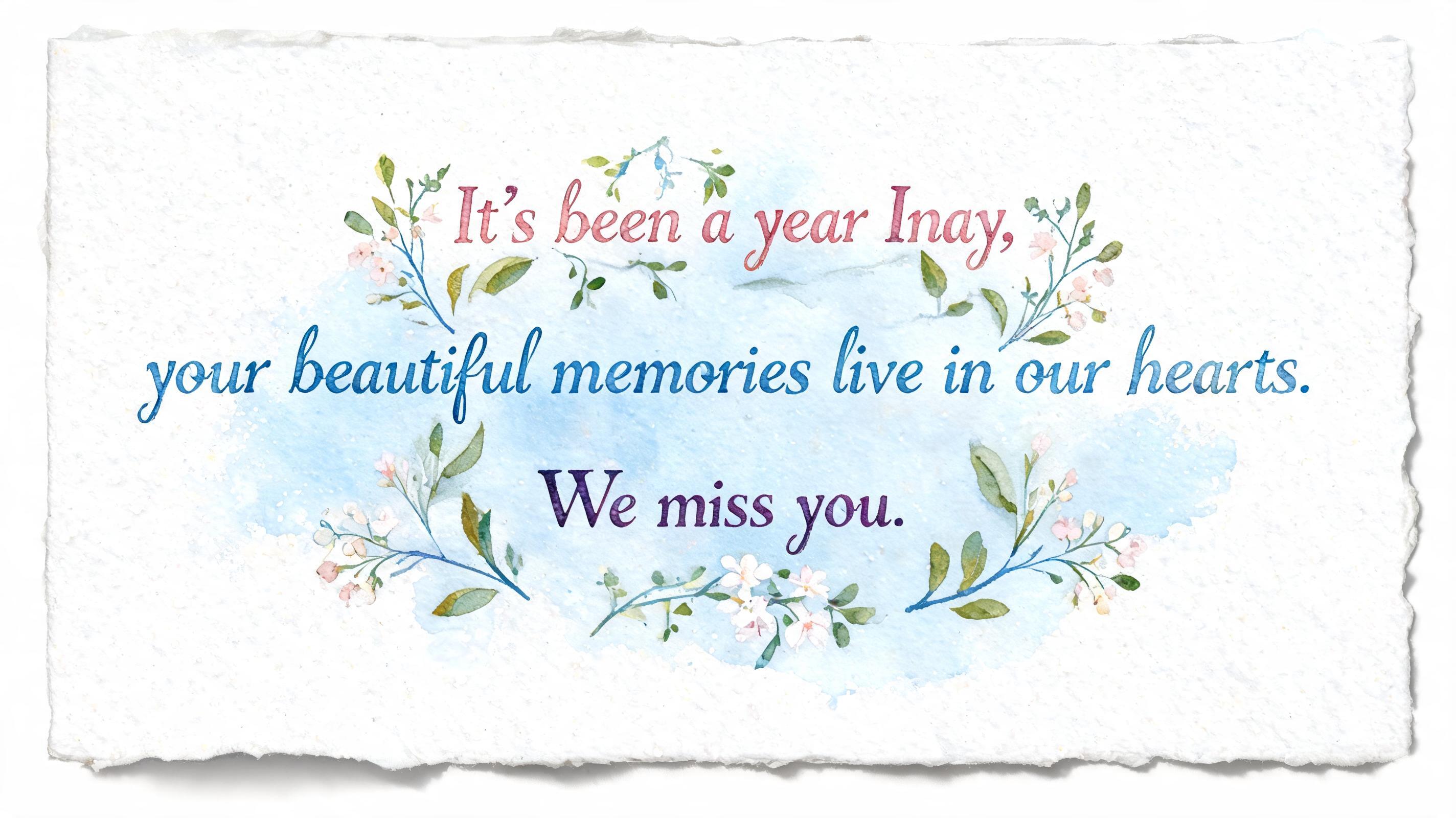 It’s been a year Inay, your beautiful memories lives in our hearts. We miss you.